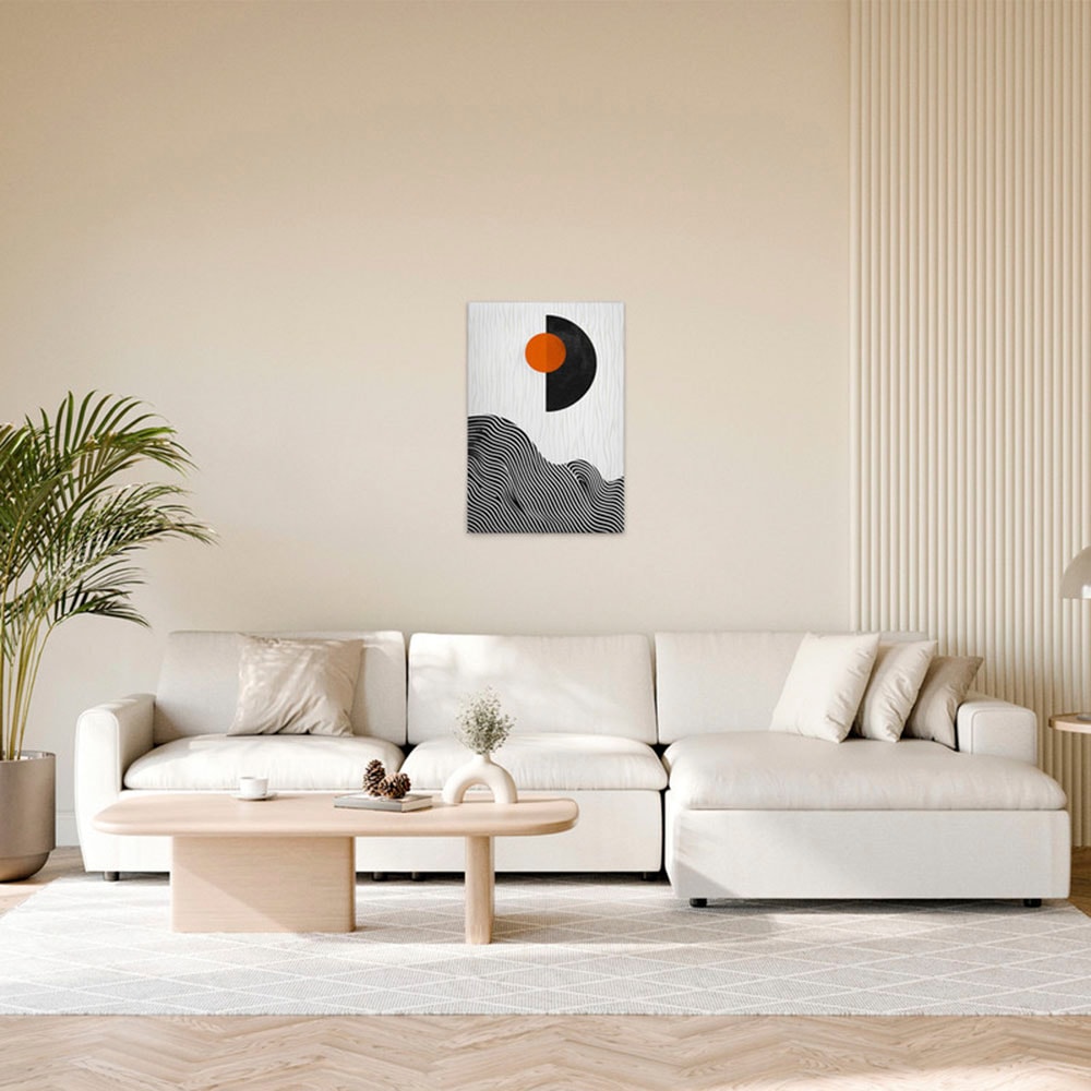 A.S. Création Leinwandbild "Orange Sun - Wandbild Schwarz Grau Weiß Keilrah günstig online kaufen