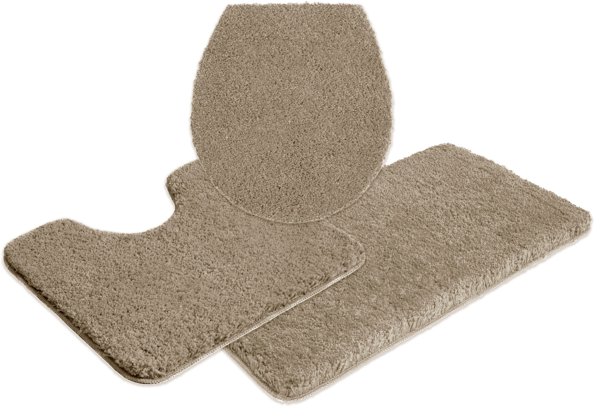 OTTO home Badematte "Sanremo, Standard & Premium, 30mm oder 35mm, sehr weich" rutschhemmend beschichtet fußbodenheizungsgeeignet schnell trocknend Badteppich, unifarben, rechteckig, rund & als 3-tlg. Set erhältlich