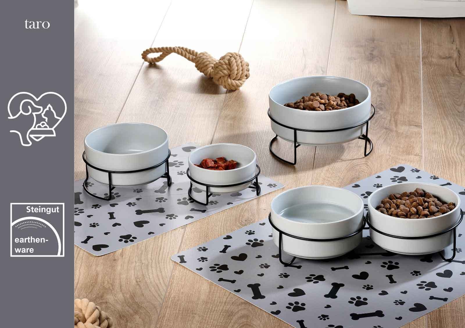 Ritzenhoff & Breker Futternapf »Hundenäpfe mit Unterlage Taro ø 21 cm 2er Set grau« Spülmaschinengeeignet