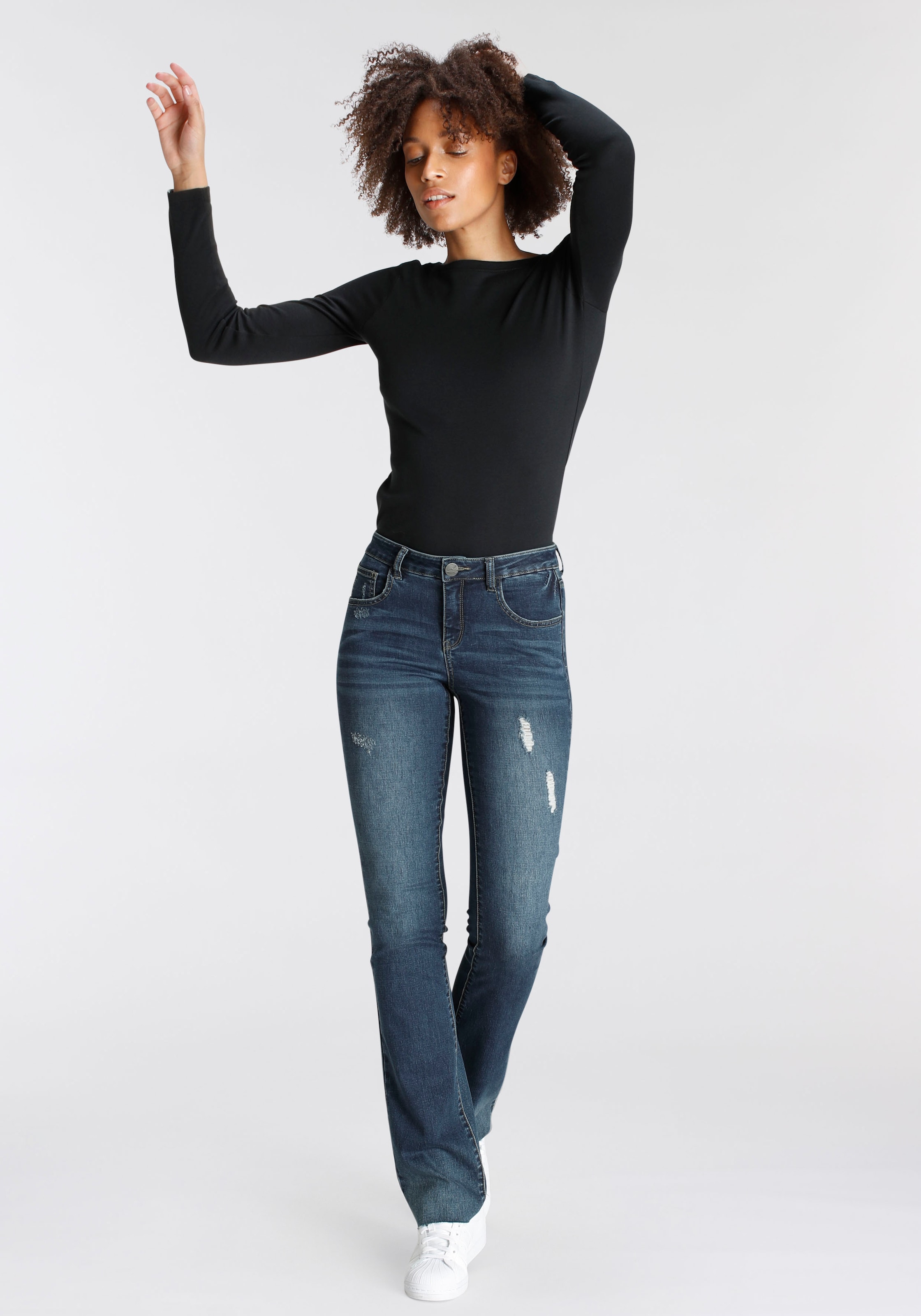 Arizona Bootcut-Jeans »Ultra-Stretch«, Mid-Waist