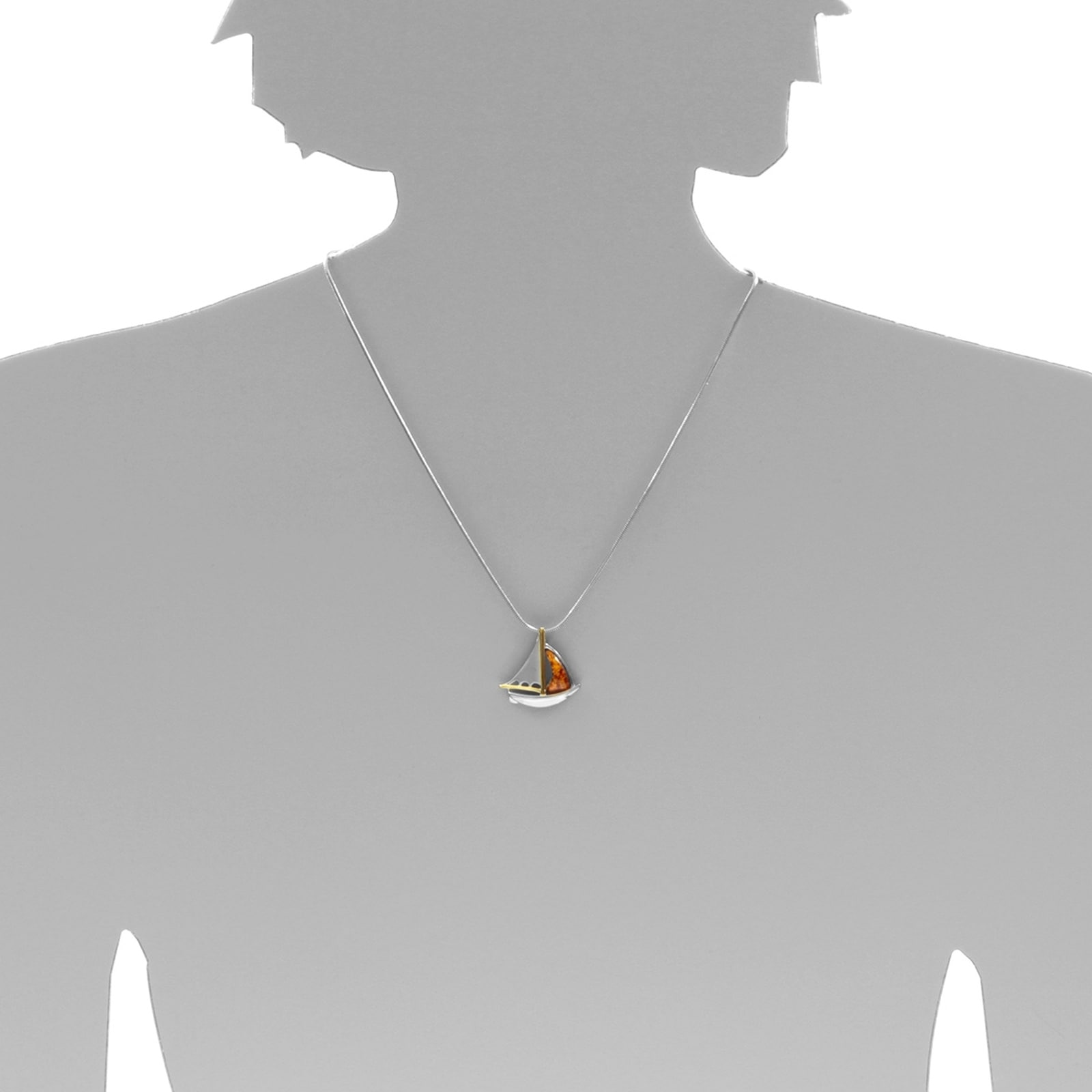 OSTSEE-SCHMUCK Kettenanhänger »- Schiff - Silber 925/000 - Bernstein«