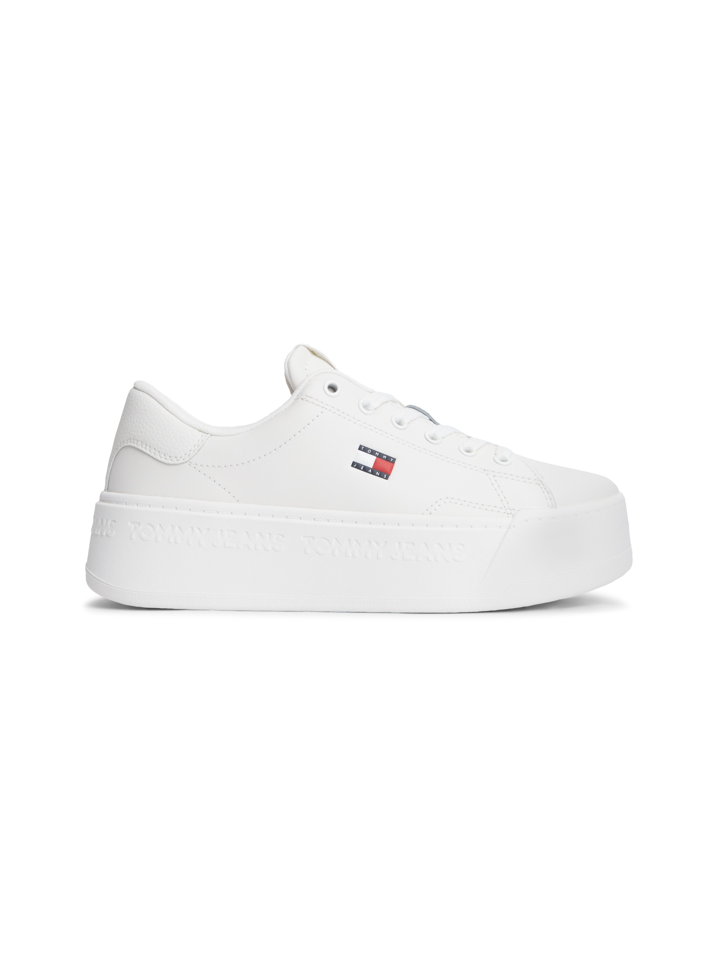 Tommy Jeans Plateausneaker »TJW SCRIPT CUPSOLE FLATFORM«  Freizeitschuh, Halbschuh, Schnürschuh mit seitlicher Logoflagge