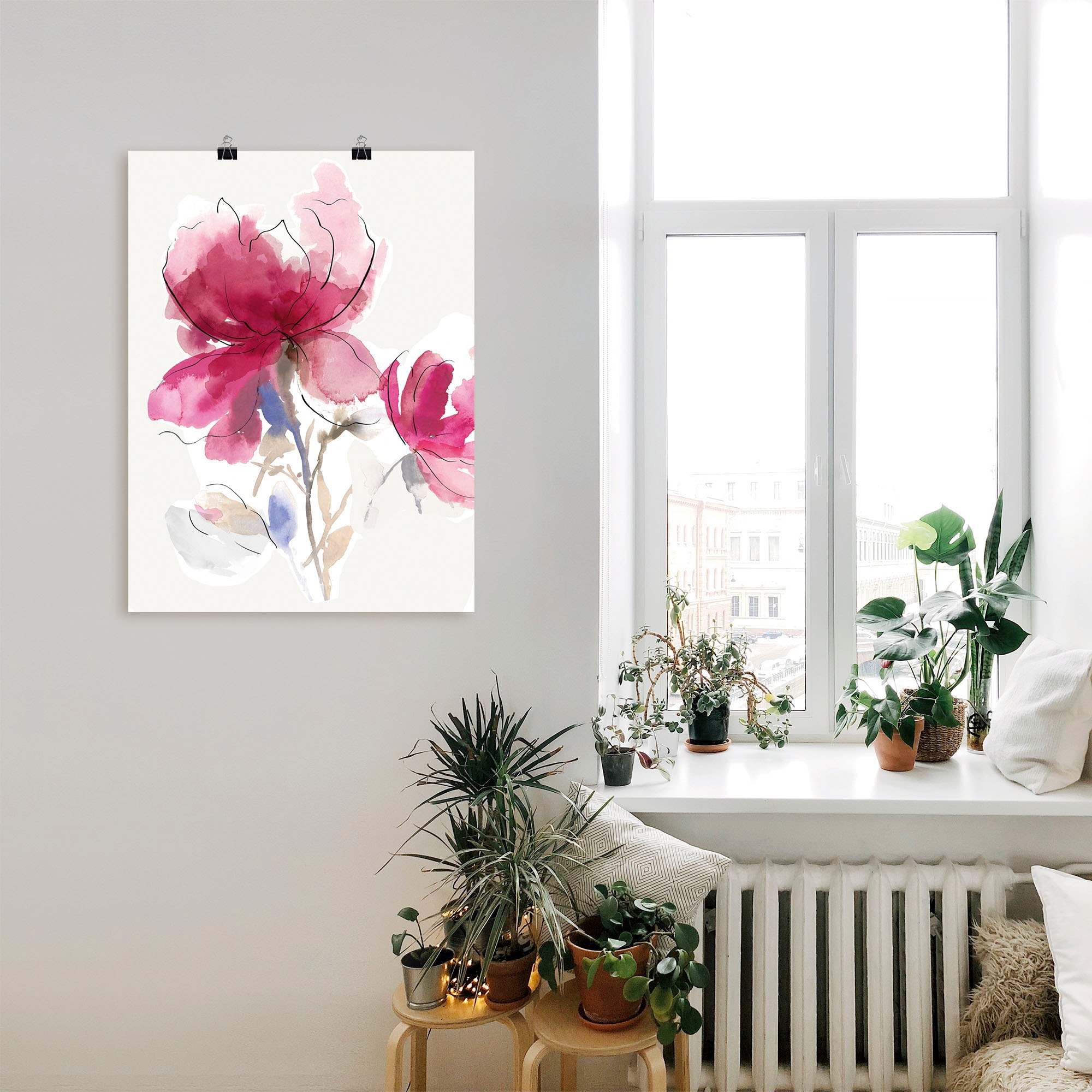 Artland Wandbild »Rosige Blüte I.«, Blumenbilder, (1 St.), als Alubild, Leinwandbild, Wandaufkleber oder Poster in versch. Größen