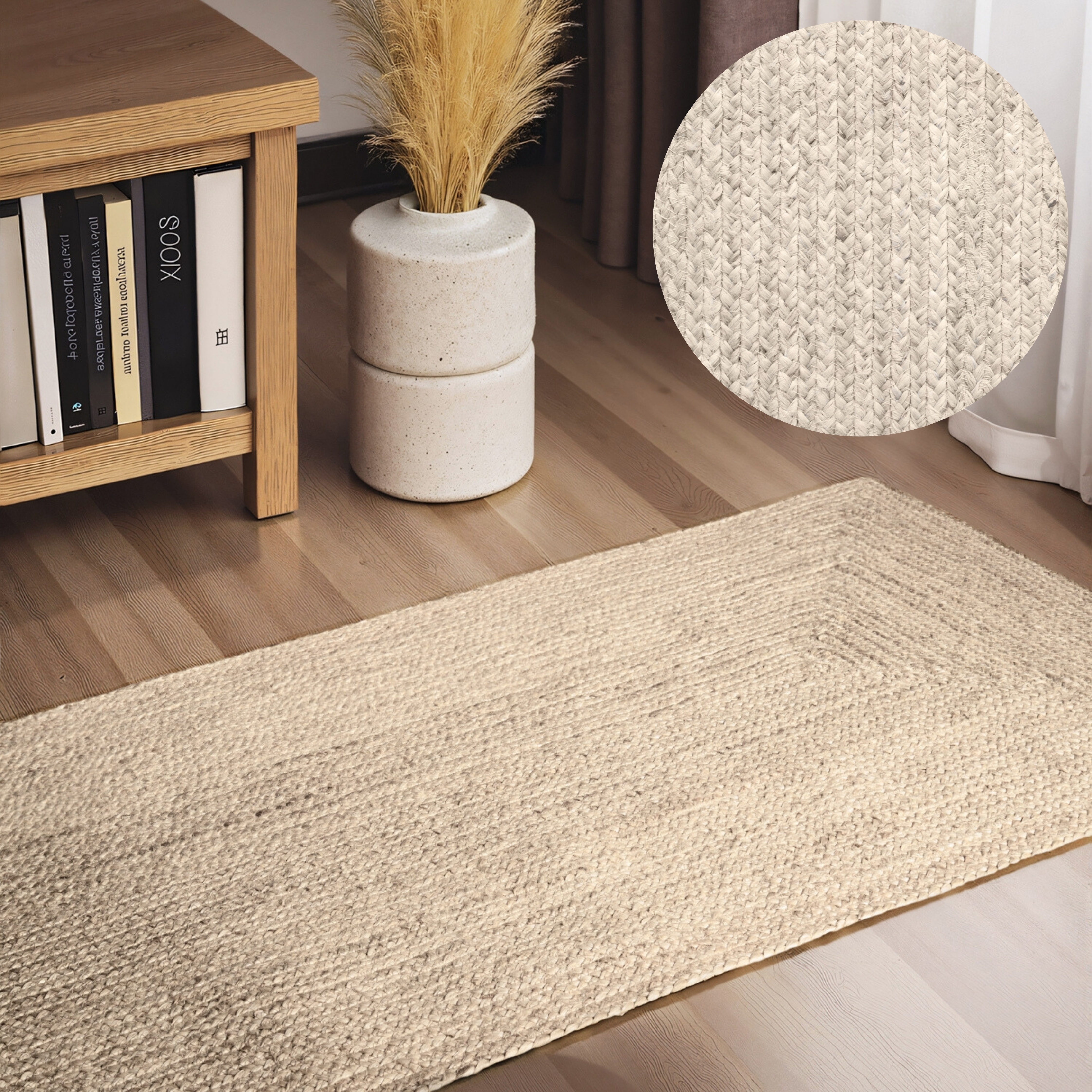 HANSE Home Teppich "Juteteppich Teppich Juno" rechteckig 9 mm Höhe Jute, Shape, Handgemacht, Wohnzimmerteppich, Naturteppich, Wohnzimmer