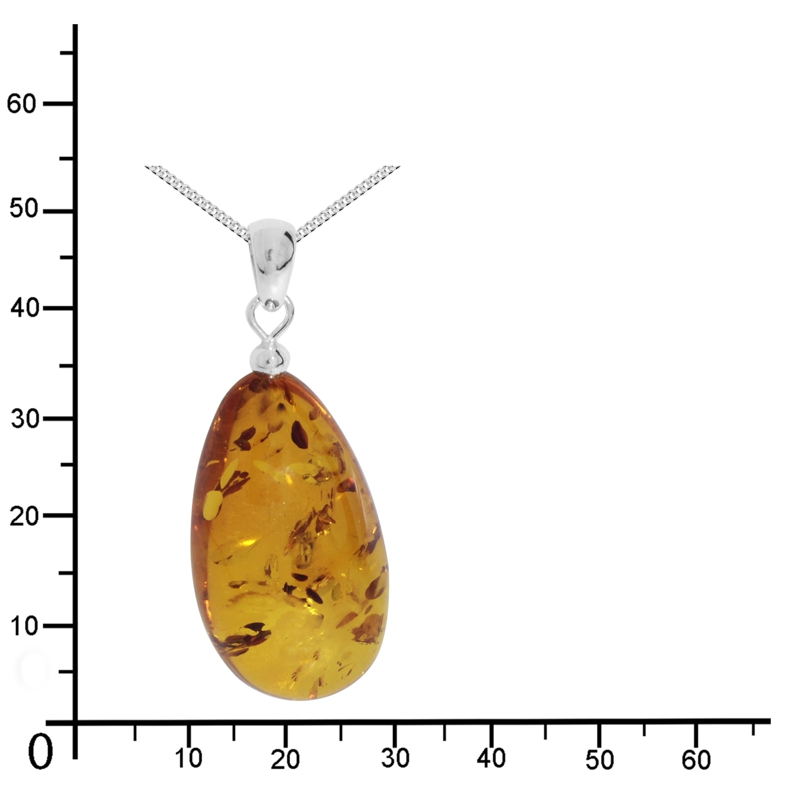 OSTSEE-SCHMUCK Kette mit Anhänger »Ostsee-Schmuck Kette mit Anhänger Tropfen ca. 34 mm lang«, (2 tlg.)