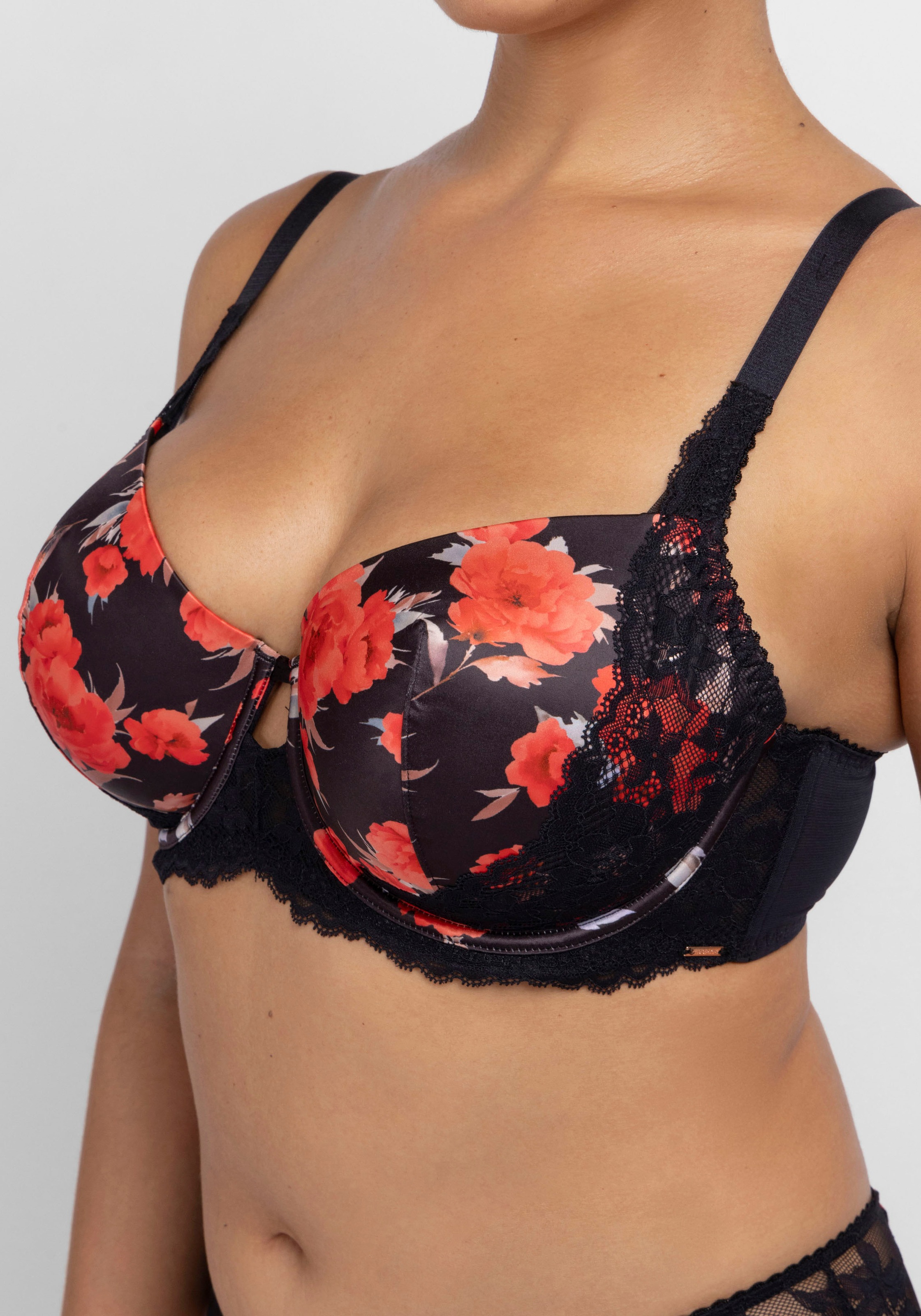 Thumbnail - Dorina Bügel-BH "ANAHI-FLORAL" mit Blumen-Design, Spitzendetails, Satin, Mesh