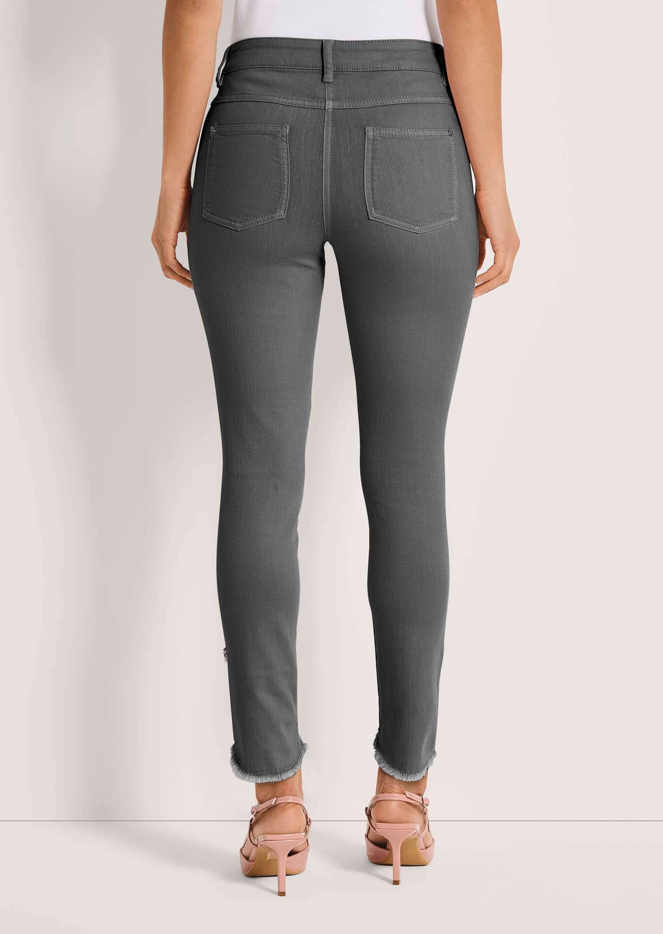 MADELEINE Regular-fit-Jeans »Jeans Verkürzte 5-Pocket-Hose mit Fransen«