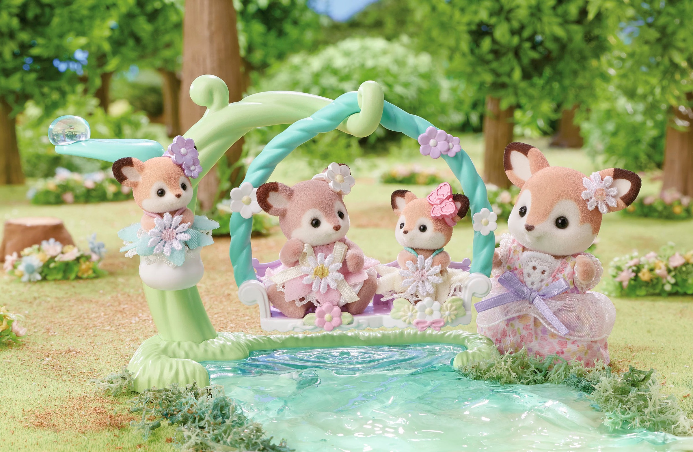 Sylvanian Families Spielfigur »Reh Babys mit Blumenschaukel Spielset (5801)«