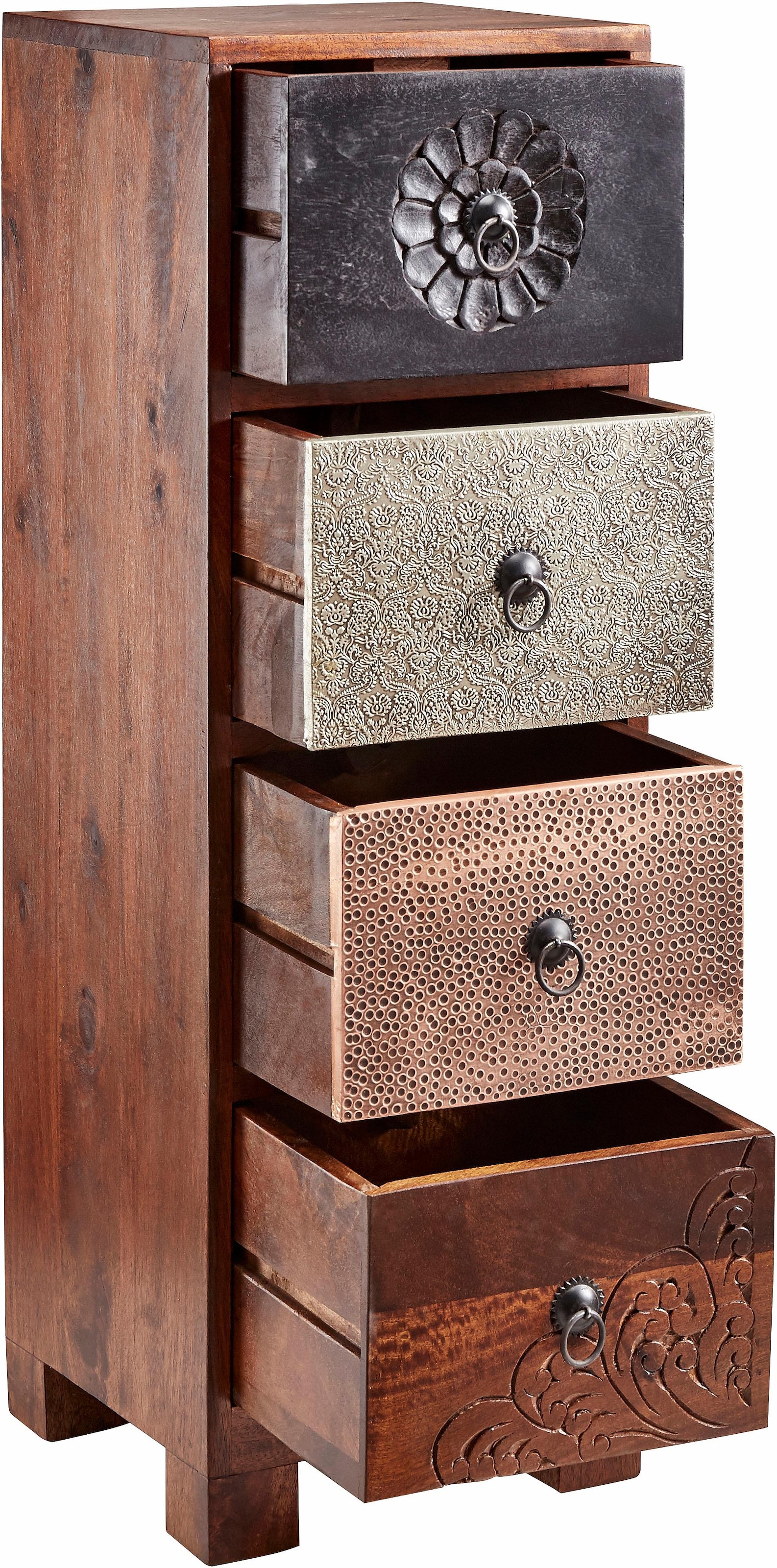 Home affaire Kommode »Mahar«, Breite 30 cm mit Metallfronten