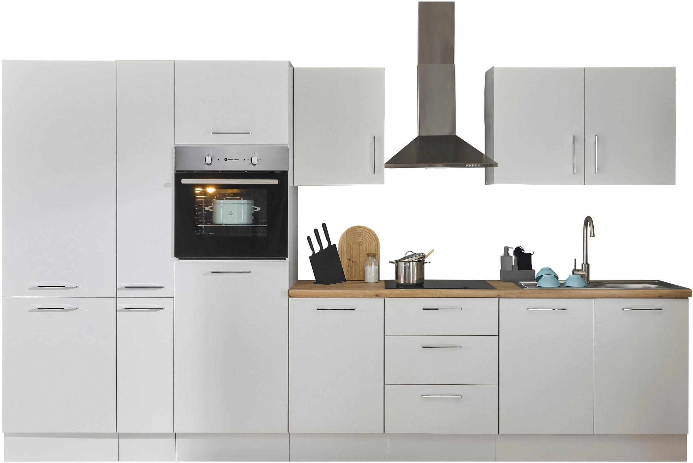 BASIC by Balculina Küchenzeile »Turin«, Breite 360 cm, wahlweise mit E-Geräten