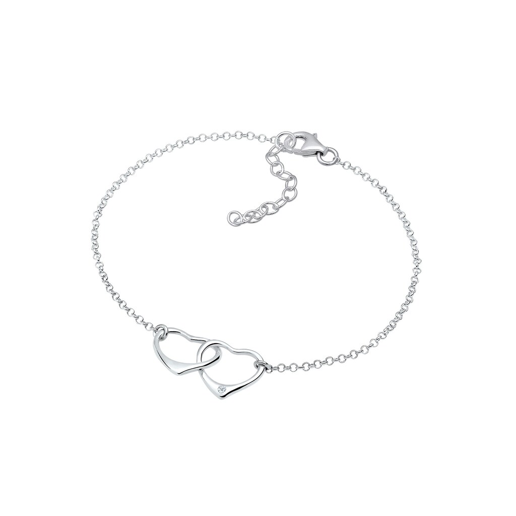 Elli DIAMONDS Armband »Herz Anhänger Liebe Diamant (0.015 ct.) 925 Silber«