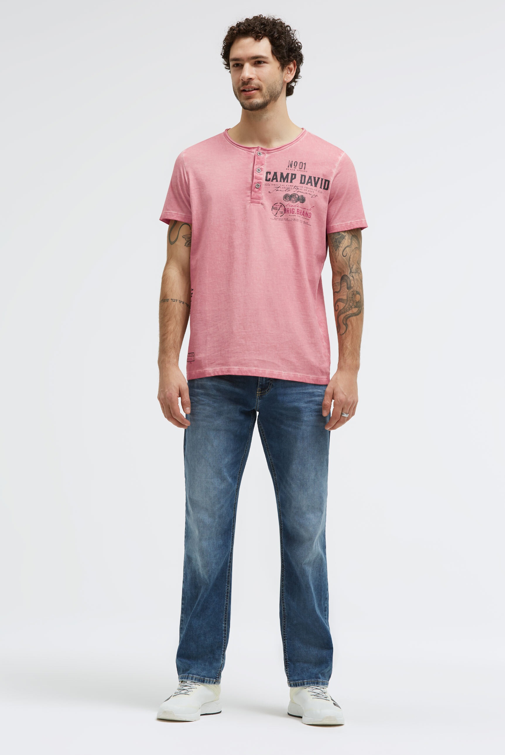 CAMP DAVID Henleyshirt aus Baumwolle