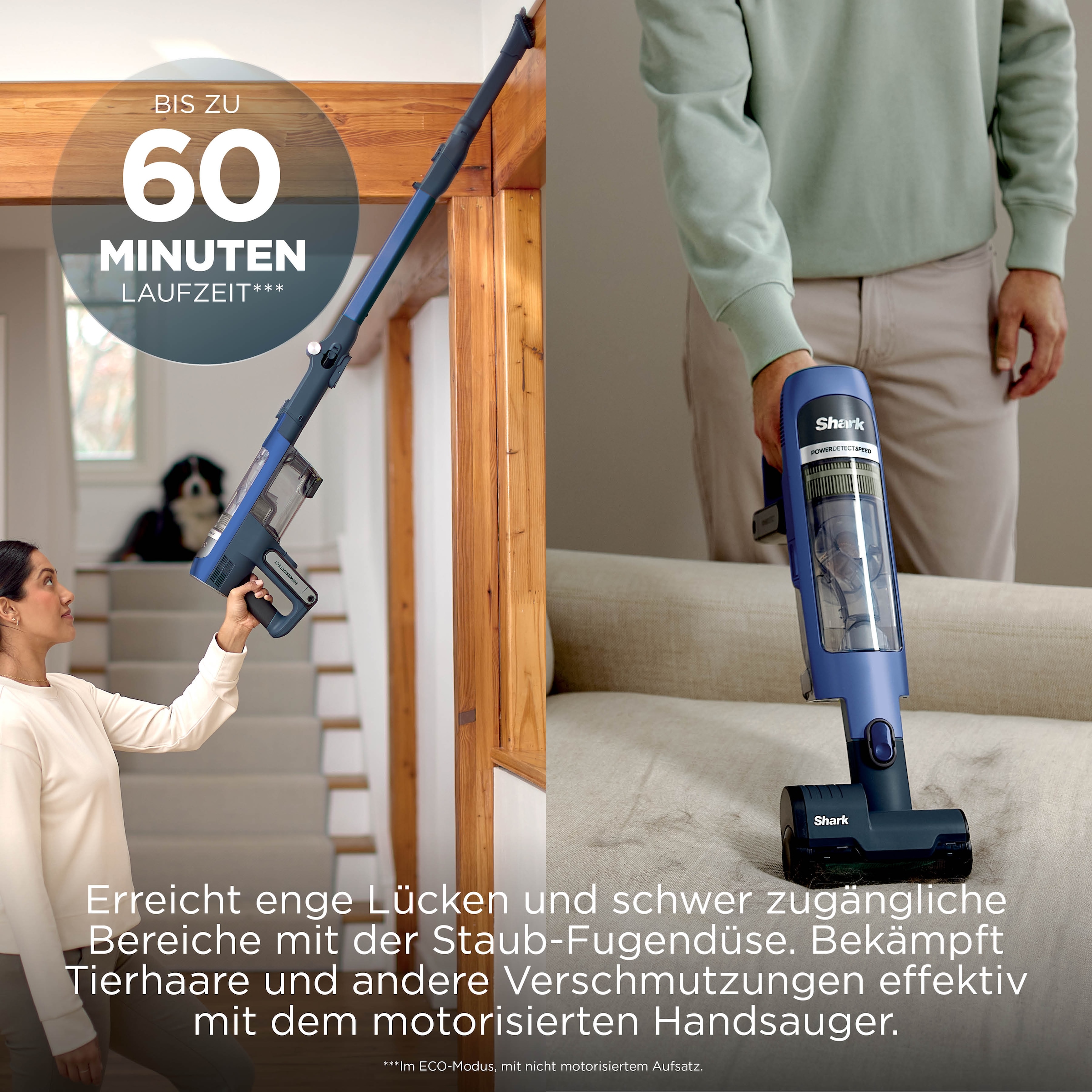 Shark Akku-Hand-und Stielstaubsauger »Shark PowerDetect Speed IA1241EU« 4 PowerDetect-Technologien, Reveal-Technologie