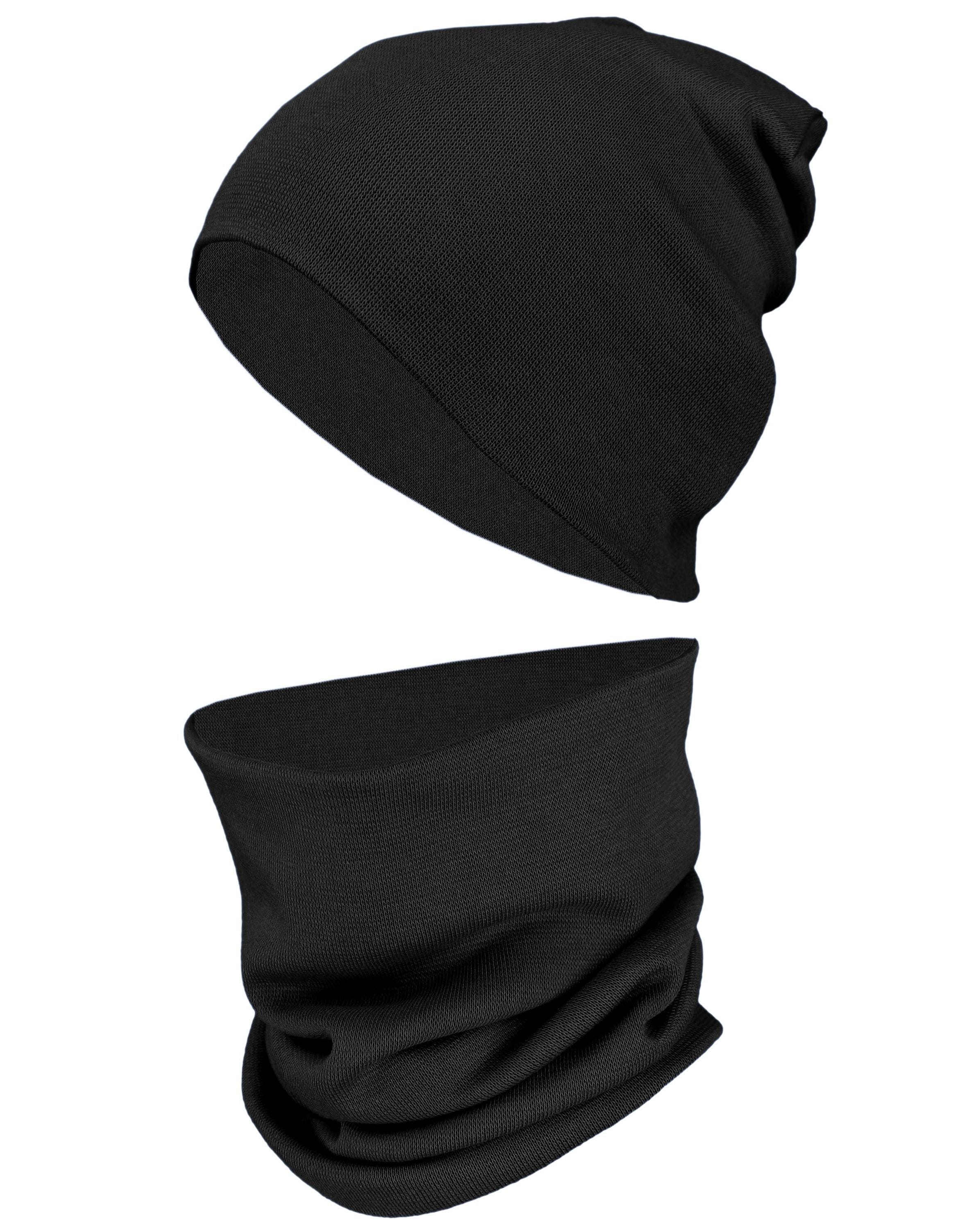 TupTam Beanie "Mütze Unisex Kinder Beanie Mütze Schlauchschal Set"
