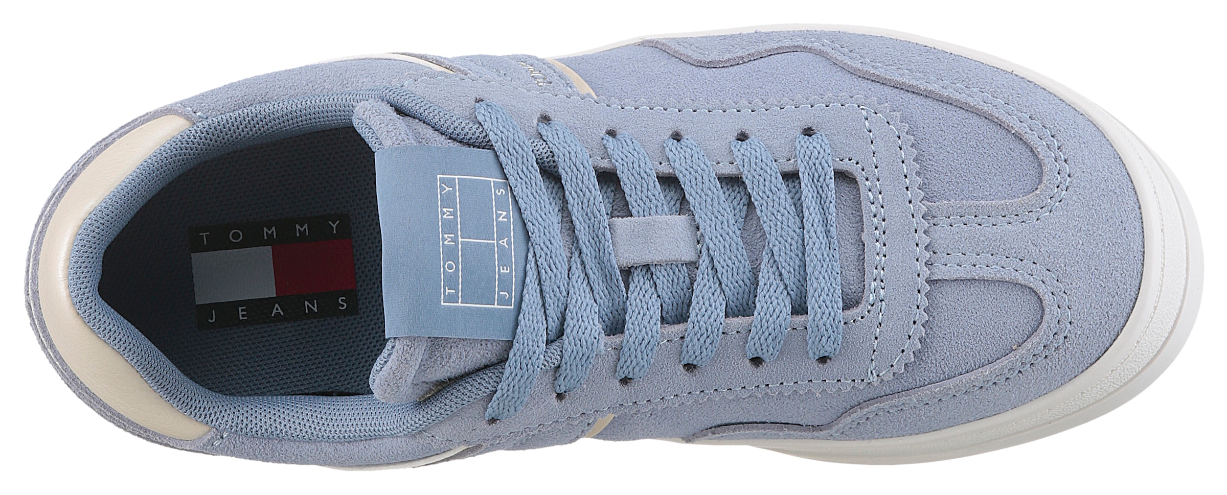 Tommy Jeans Plateausneaker »THE GREENWICH FLATFORM ELEVATED«, Schnürschuh, Freitzeitschuh, Halbschuh mit Logo-Aufnäher