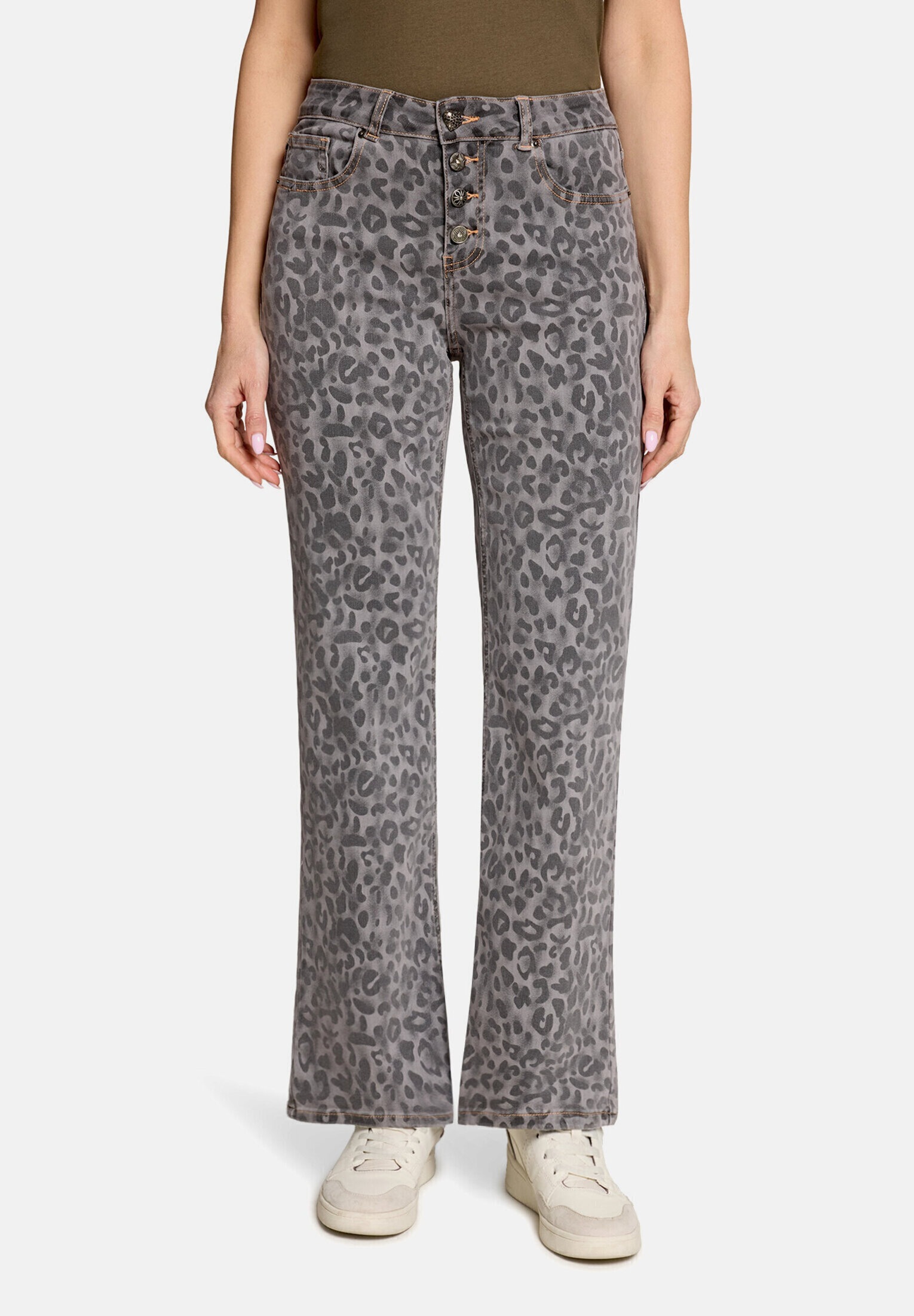 Cartoon Stretch-Jeans »Damen mit Muster«