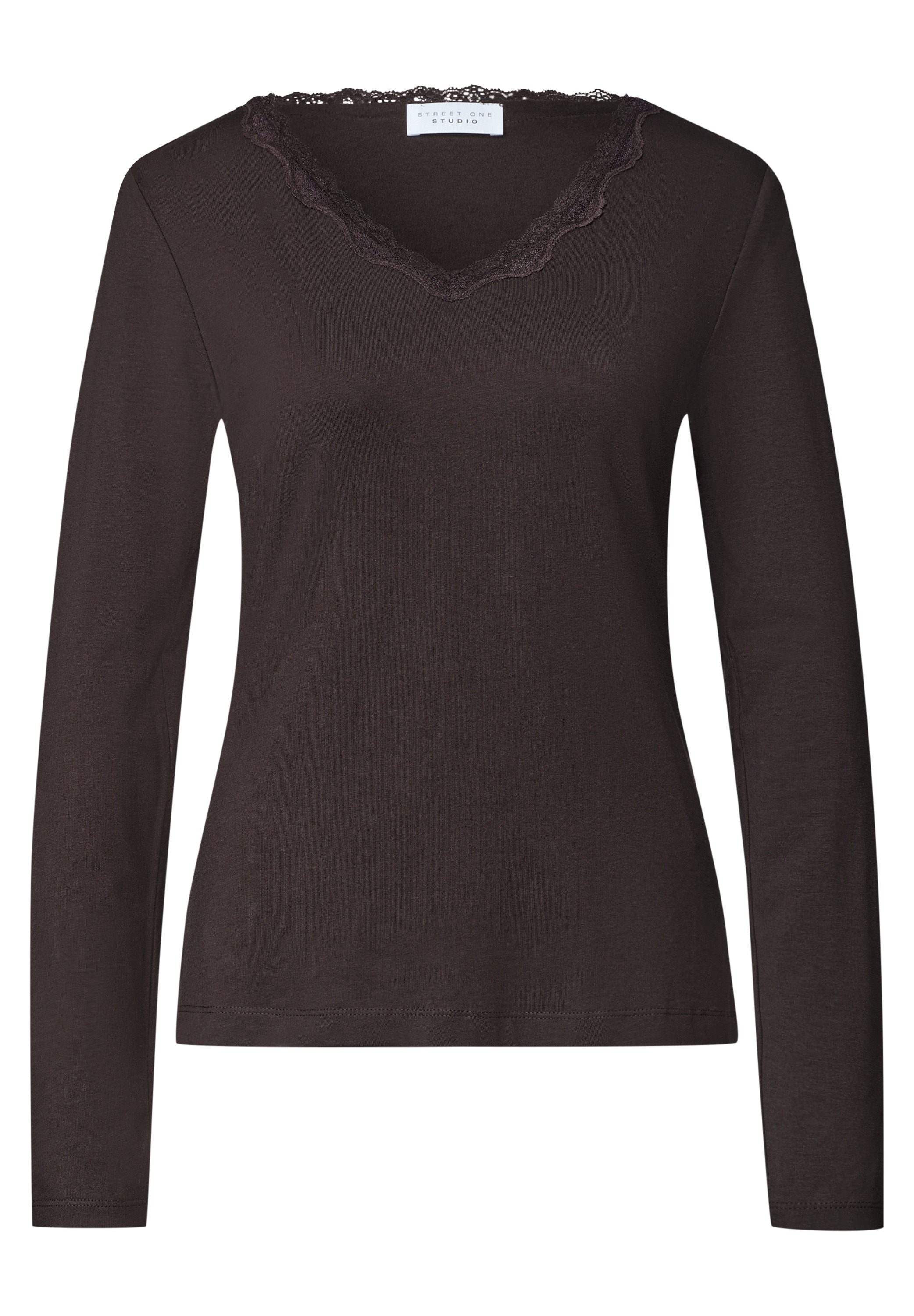 STREET ONE STUDIO Langarmshirt mit Spitzendetails