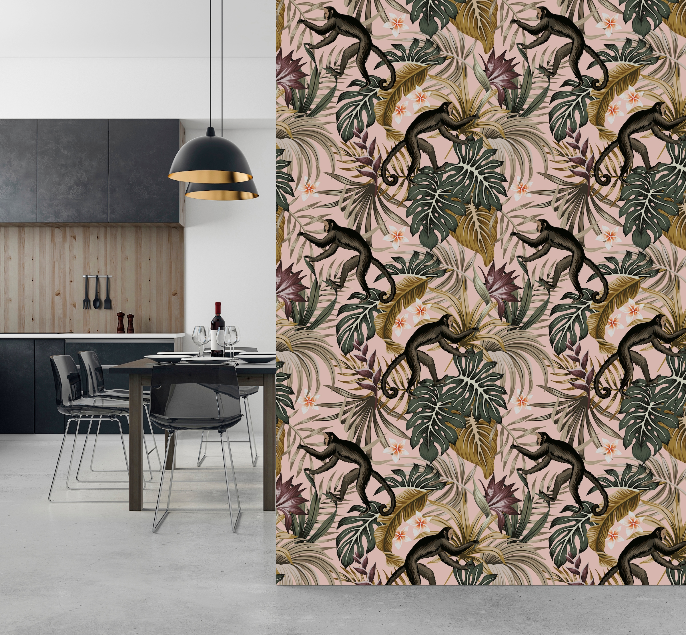 queence Vinyltapete »Donna«, bedruckt-Motiv-botanisch-floral-gemustert-natürlich, 90x250cm, selbstklebend, kinderleichte Anbringung, Sticker