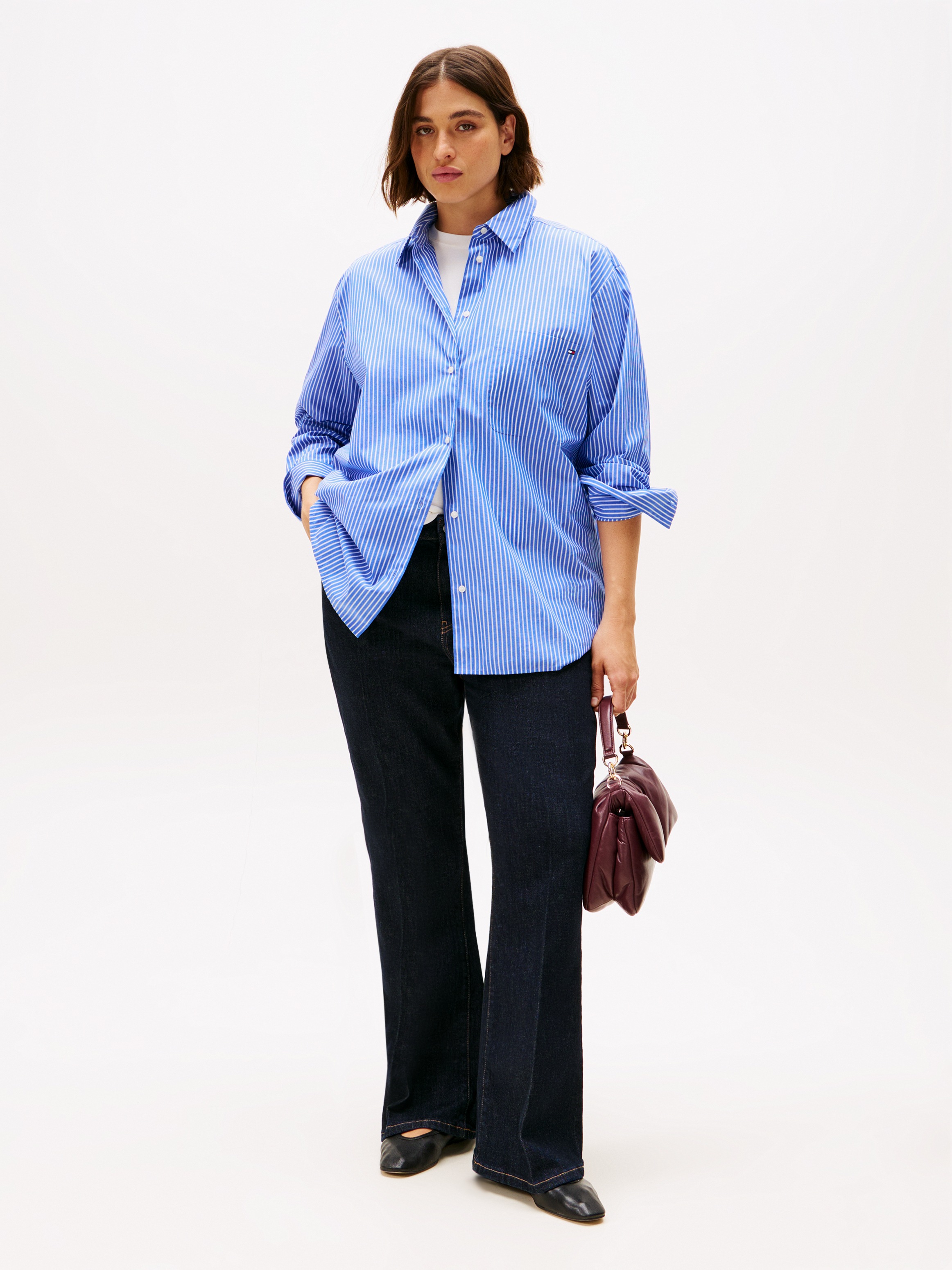 Thumbnail - Tommy Hilfiger Curve Bootcut-Jeans "CRV BOOTCUT RW RINSE" in Großen Größen, Five-Pocket-Form