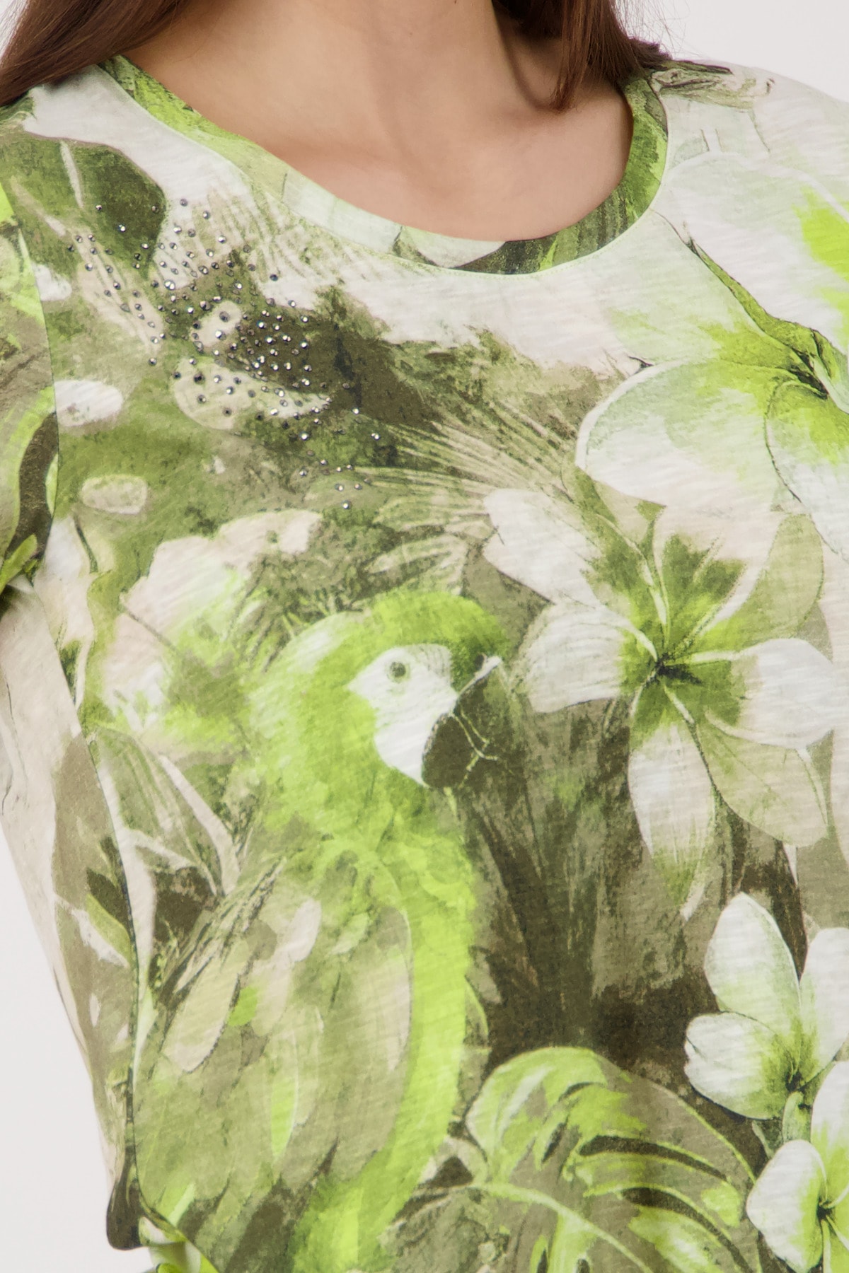 Monari T-Shirt »Shirt Blume Allover« Regular fit mit Blumenprint