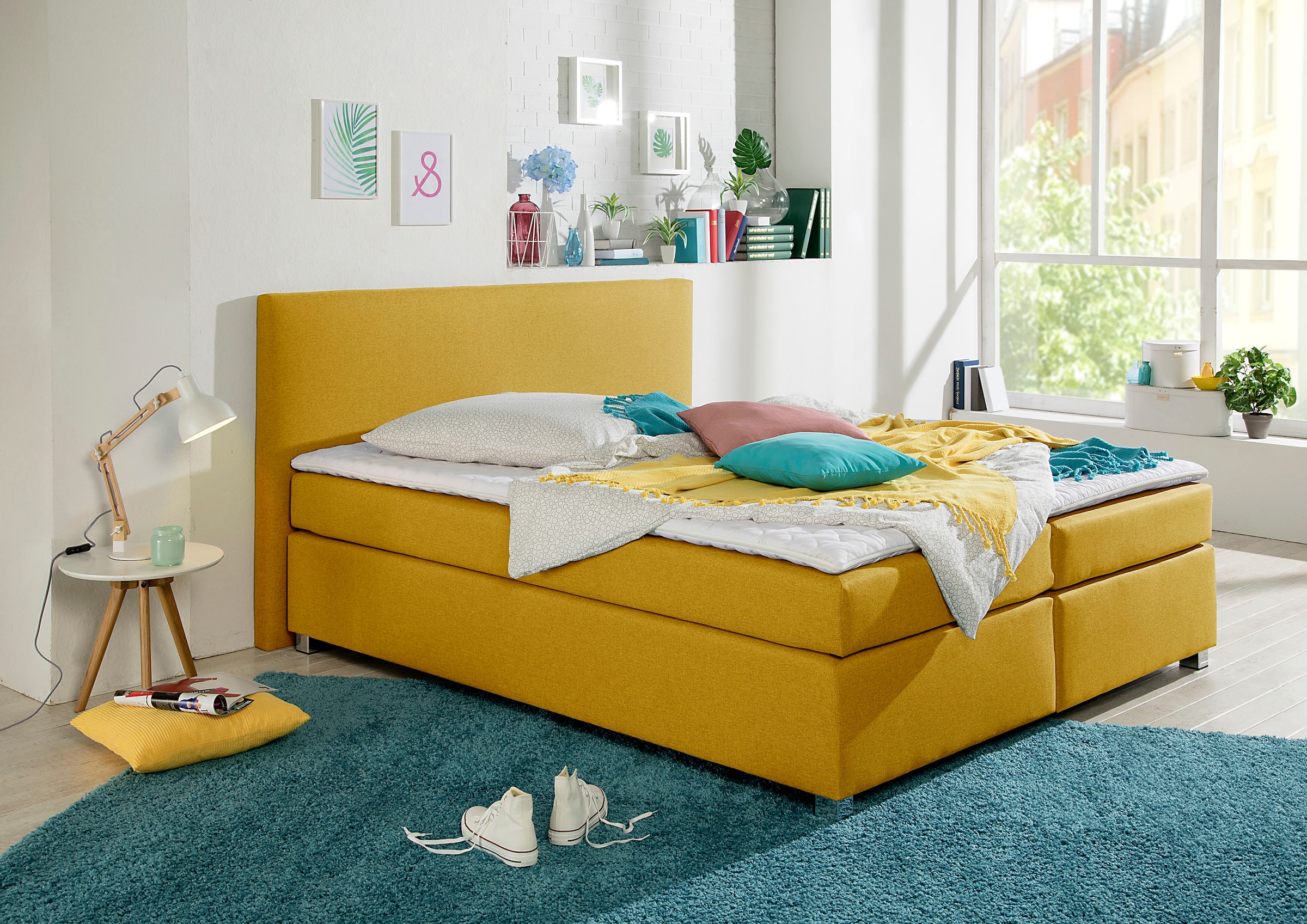 Home affaire Boxspringbett "Eliana" inkl. Topper, in 4 Breiten, 3 Matratzen günstig online kaufen