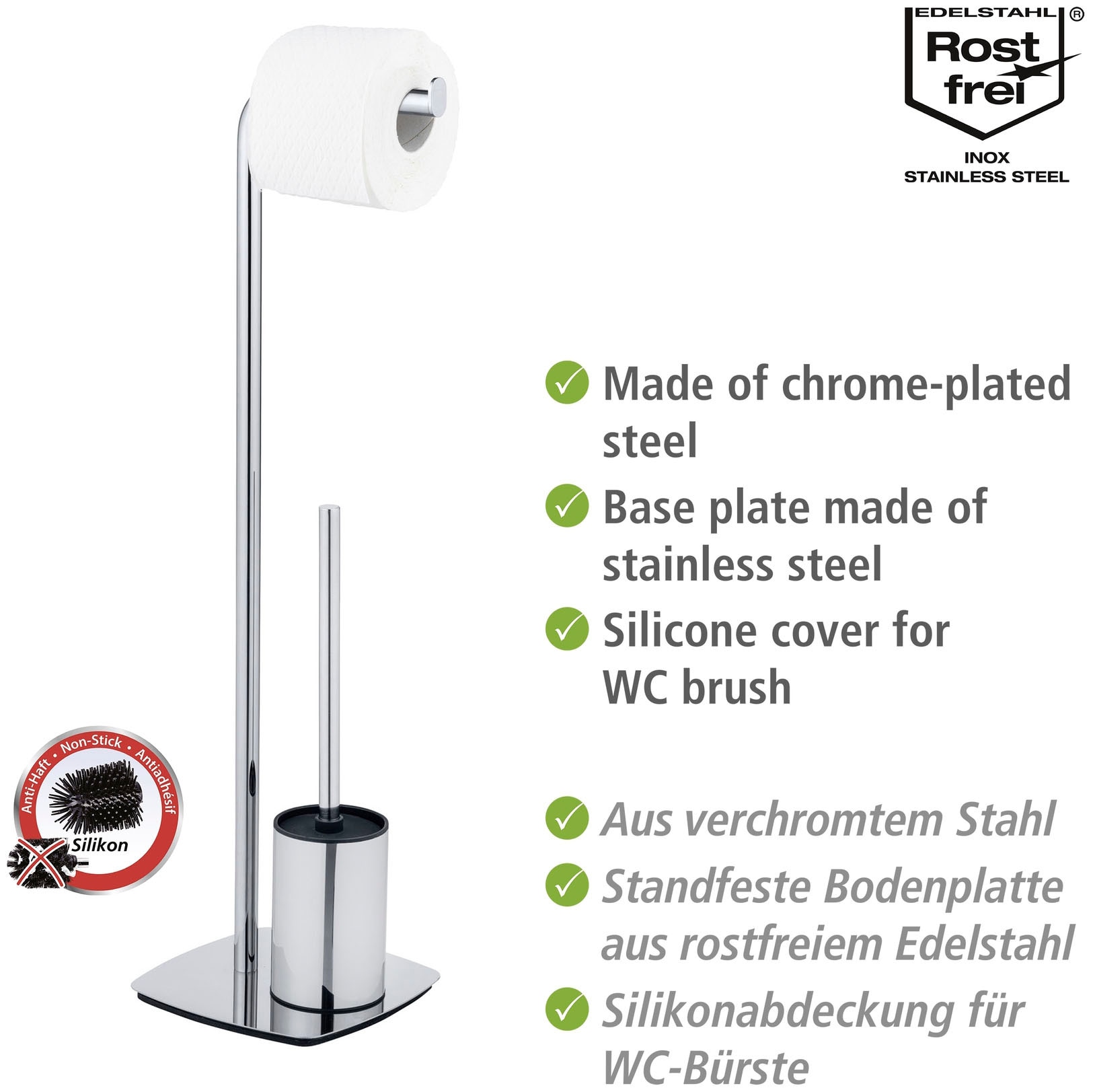 Papierrollenhalter WC-Bürste Metall, WENKO WC-Garnitur aus »Iria«, BAUR und mit |