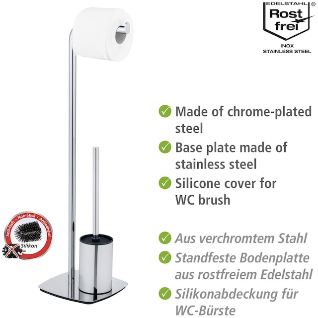 WENKO WC-Garnitur »Iria«, aus Metall, mit Papierrollenhalter und WC-Bürste  | BAUR
