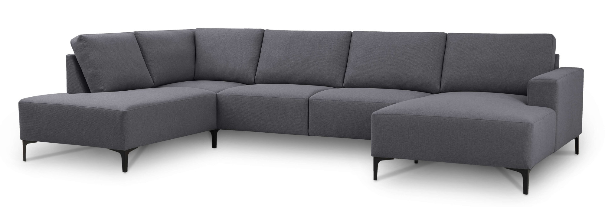 Home affaire Wohnlandschaft »Tournon U-Form, XXL Sofa, Breite 333 cm, Webstoff, Chenille«, Designsofa im nordischen Stil, Wellenunterfederung, Metallfüße