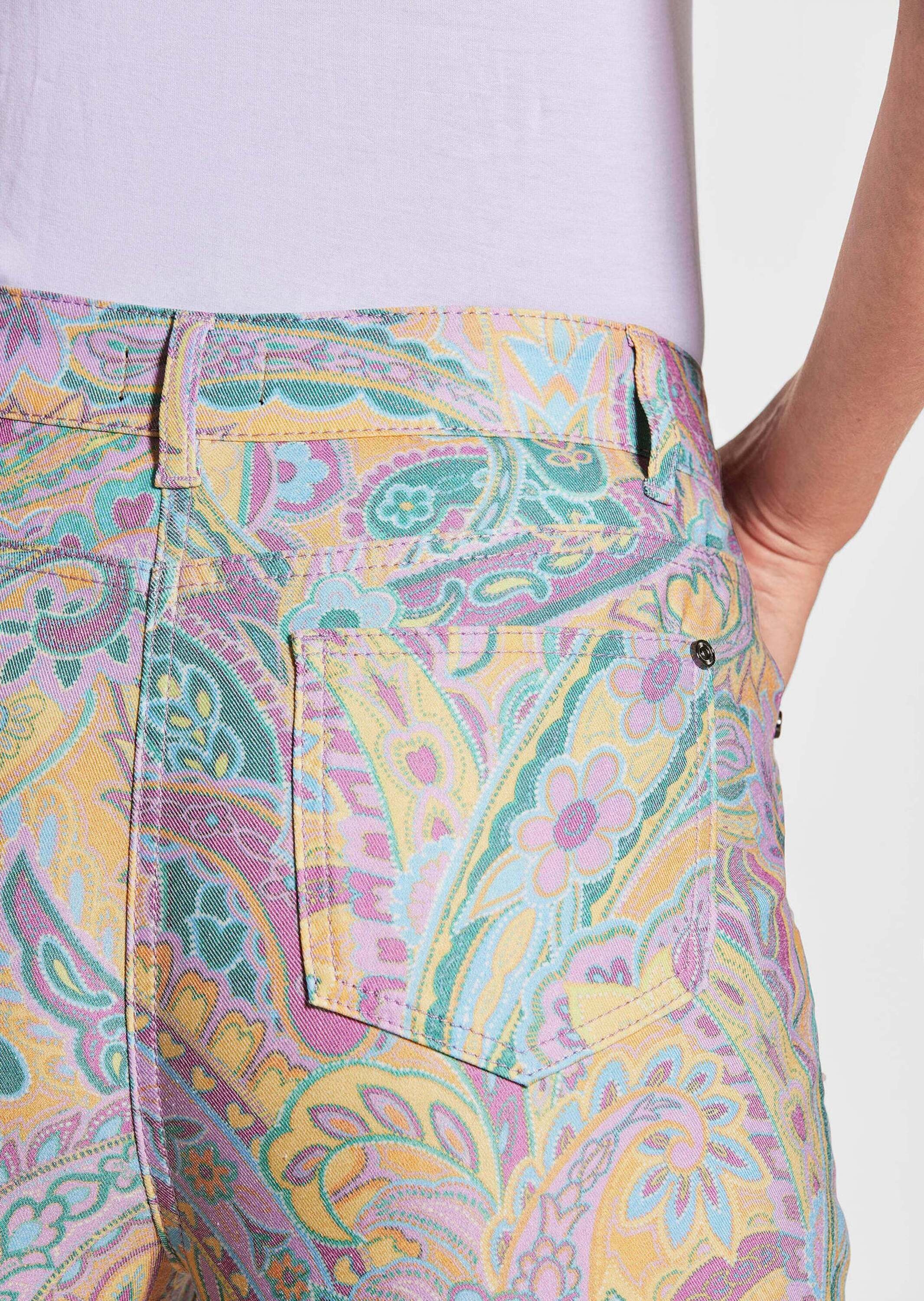 GOLDNER Chinohose »Kurzgröße Elegante Hose LOUISA mit Paisley-Muster«