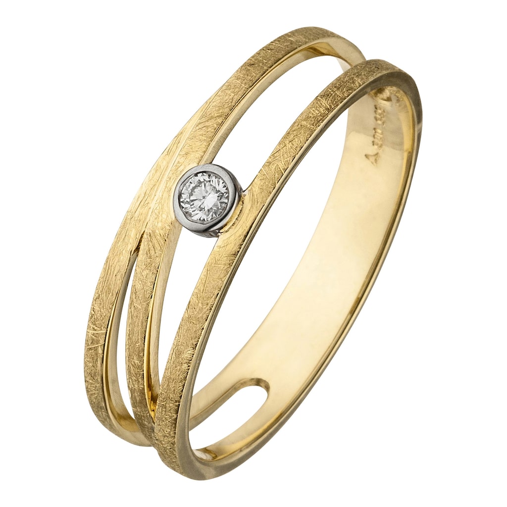 JOBO Fingerring 585 Gold bicolor mit Diamant 0 05 ct.