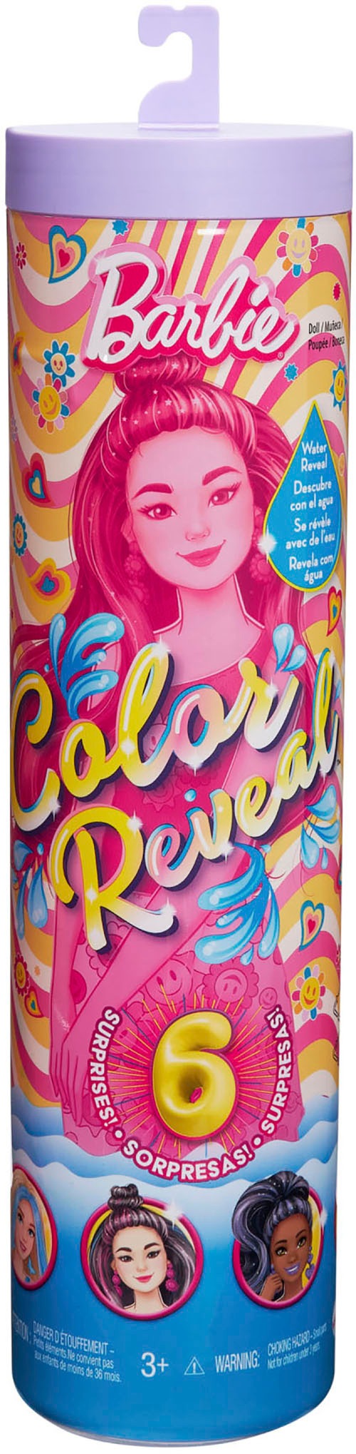Barbie Anziehpuppe »Color Reveal, Rainbow Groovy, mit Farbwechsel«