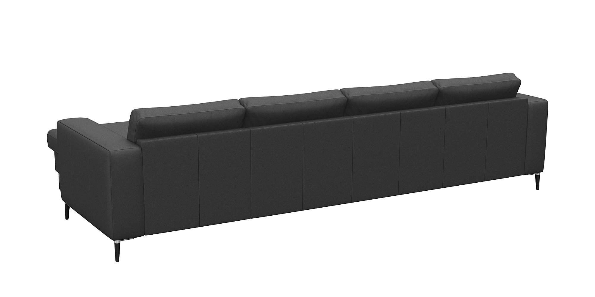 FLEXLUX Ecksofa »Fiore, super Sitzkomfort durch Kaltschaum im Sitz, L-Form«, breite Armlehnen, Füße Alu+schwarz