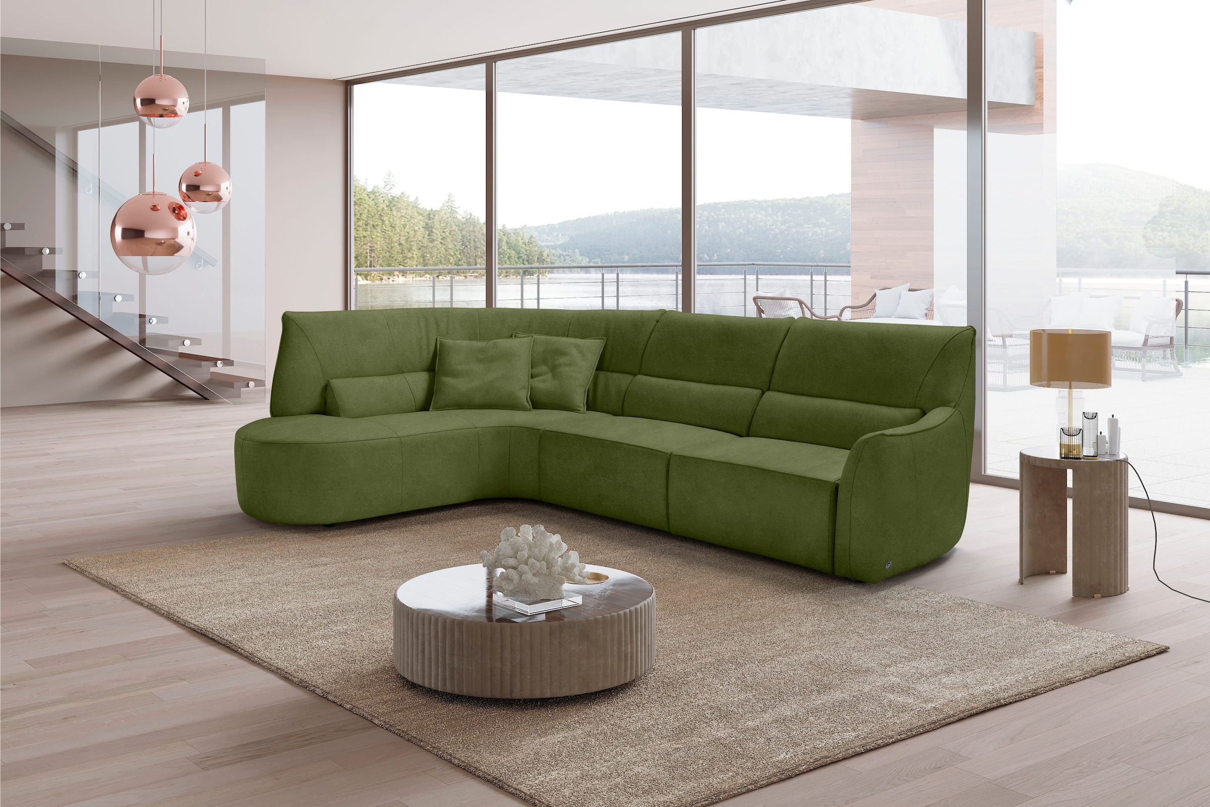 Egoitaliano Ecksofa "Puffy, extravagant & edel, Retro Designsofa, hoher Sit günstig online kaufen