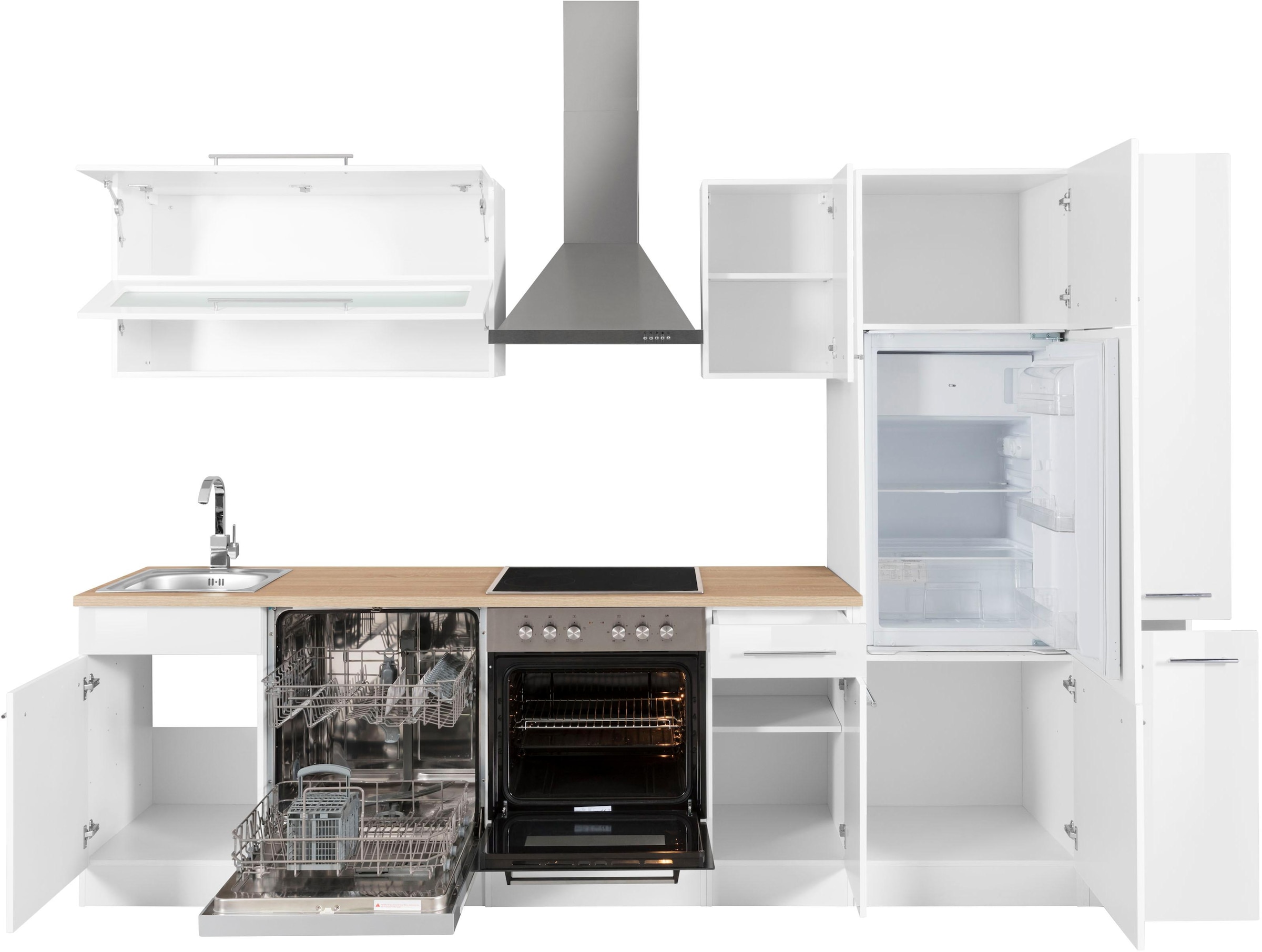 KOCHSTATION Küchenzeile »KS-Eton«, mit E-Geräten, Breite 300 cm