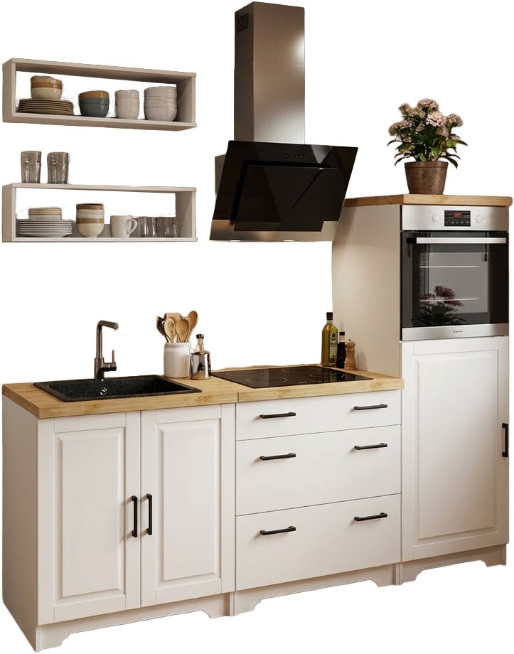 Home affaire Küchenzeile "Meliss" aus massiver Kiefer, mit Soft-Close-Funktion, 5-teiliges Set