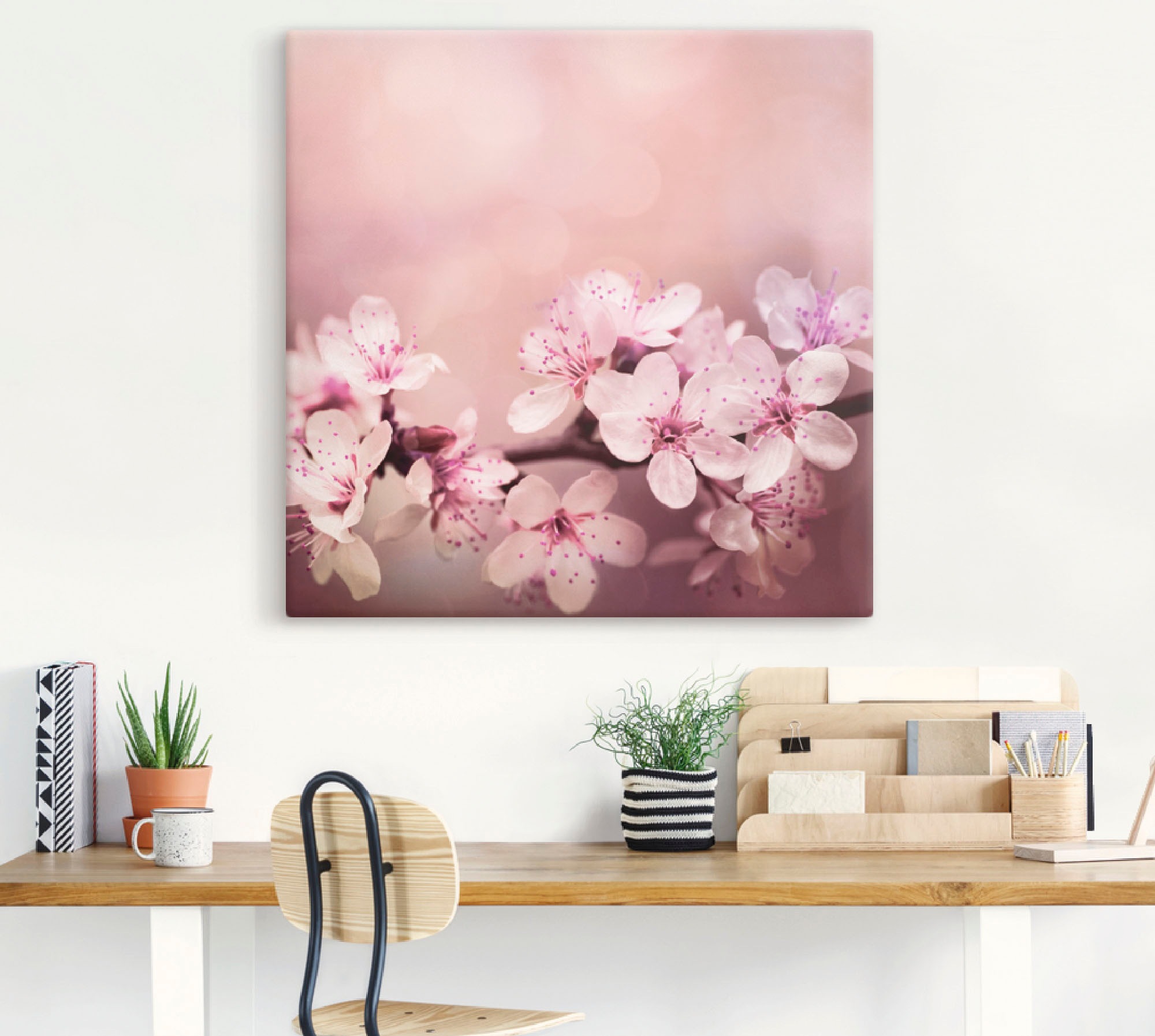 Artland Leinwandbild "Kirschblüten" Blumen 1 Stk. tlg. auf Holzrahmen gespa günstig online kaufen