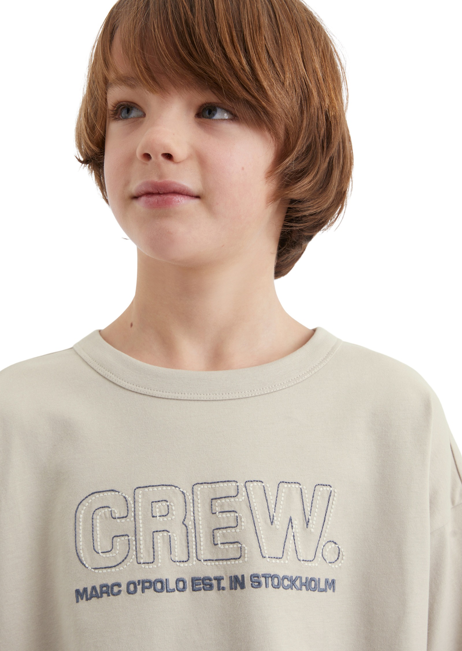 Marc O'Polo T-Shirt »mit gesticktem Brustprint«