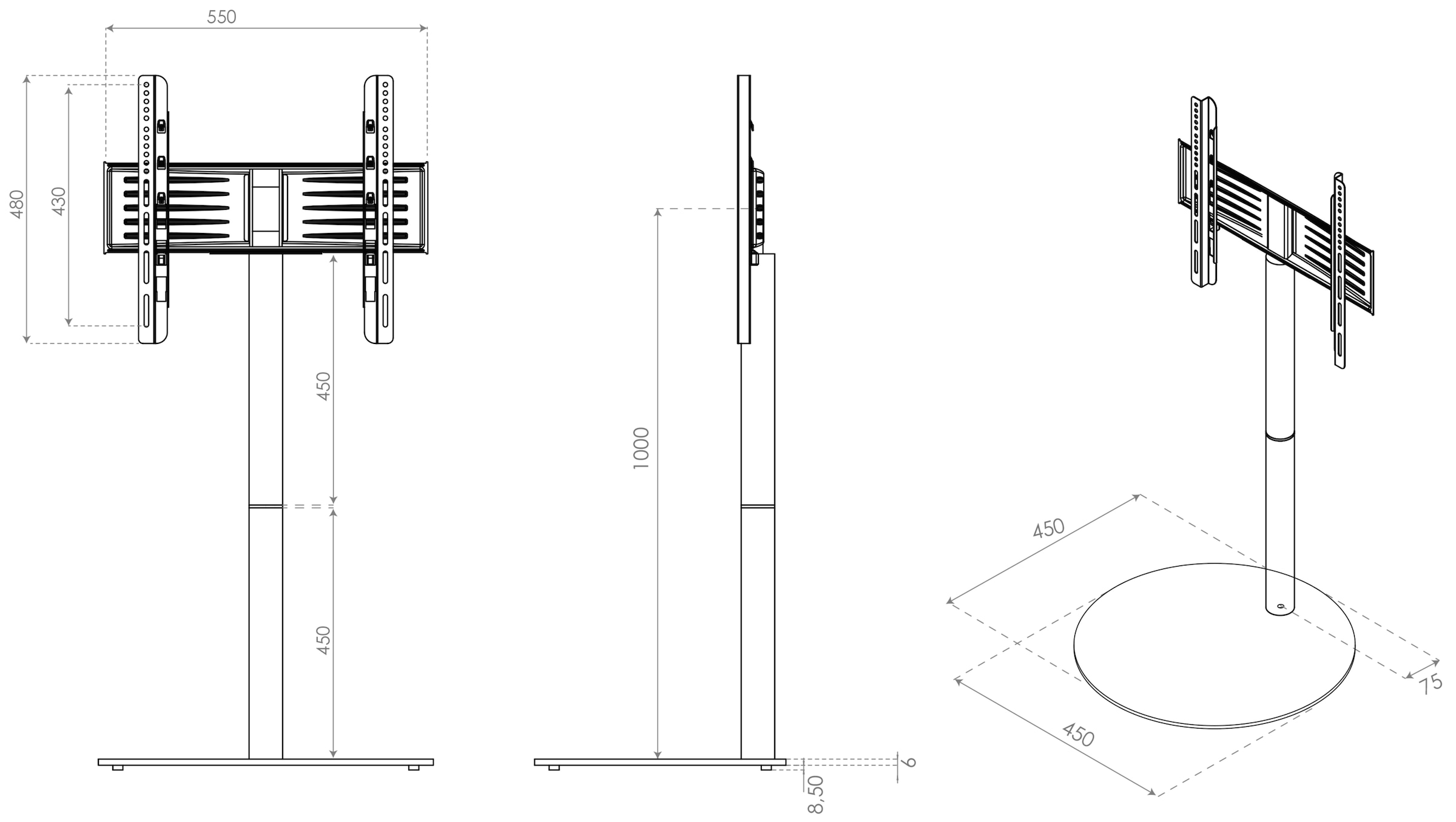 VCM Wohnzimmertisch »Design Premium TV Standfuß Rack Fernseh Cirla«