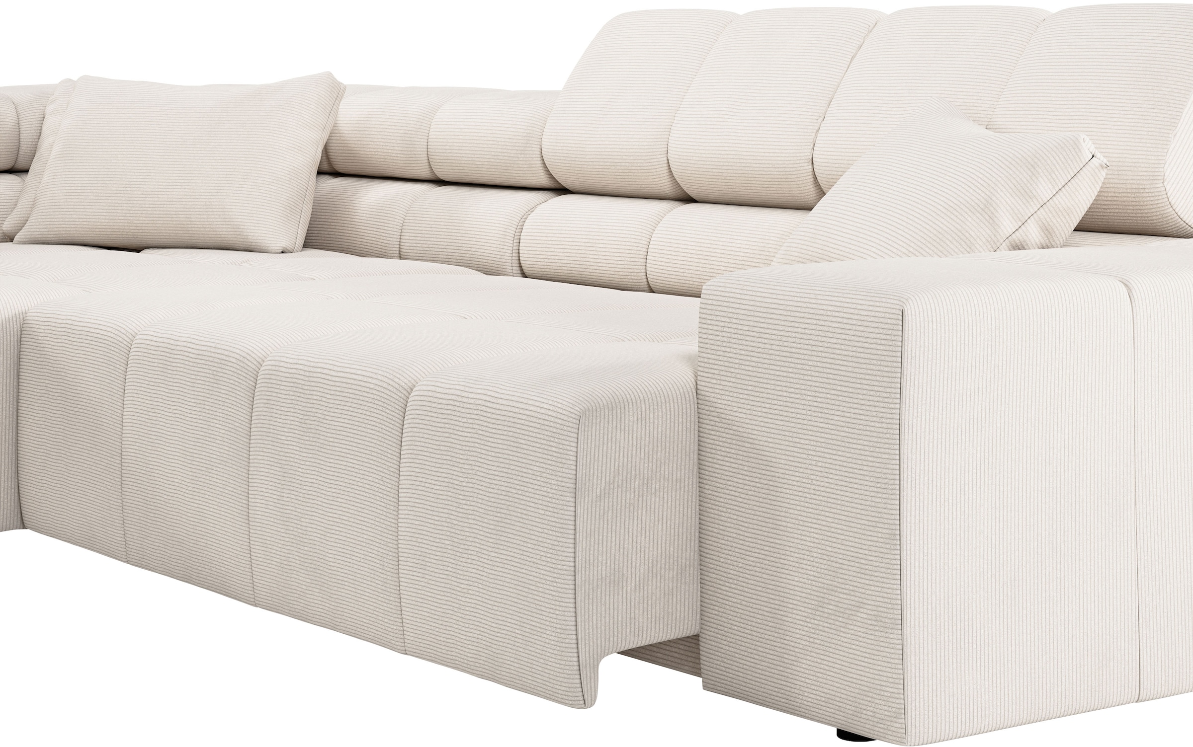 INOSIGN Ecksofa »Ancona incl. Kopfteilverstellung, Breite 319cm, L-Form«, wahlweise motorische Sitztiefenverstellung, auch in Cord + Easy Care