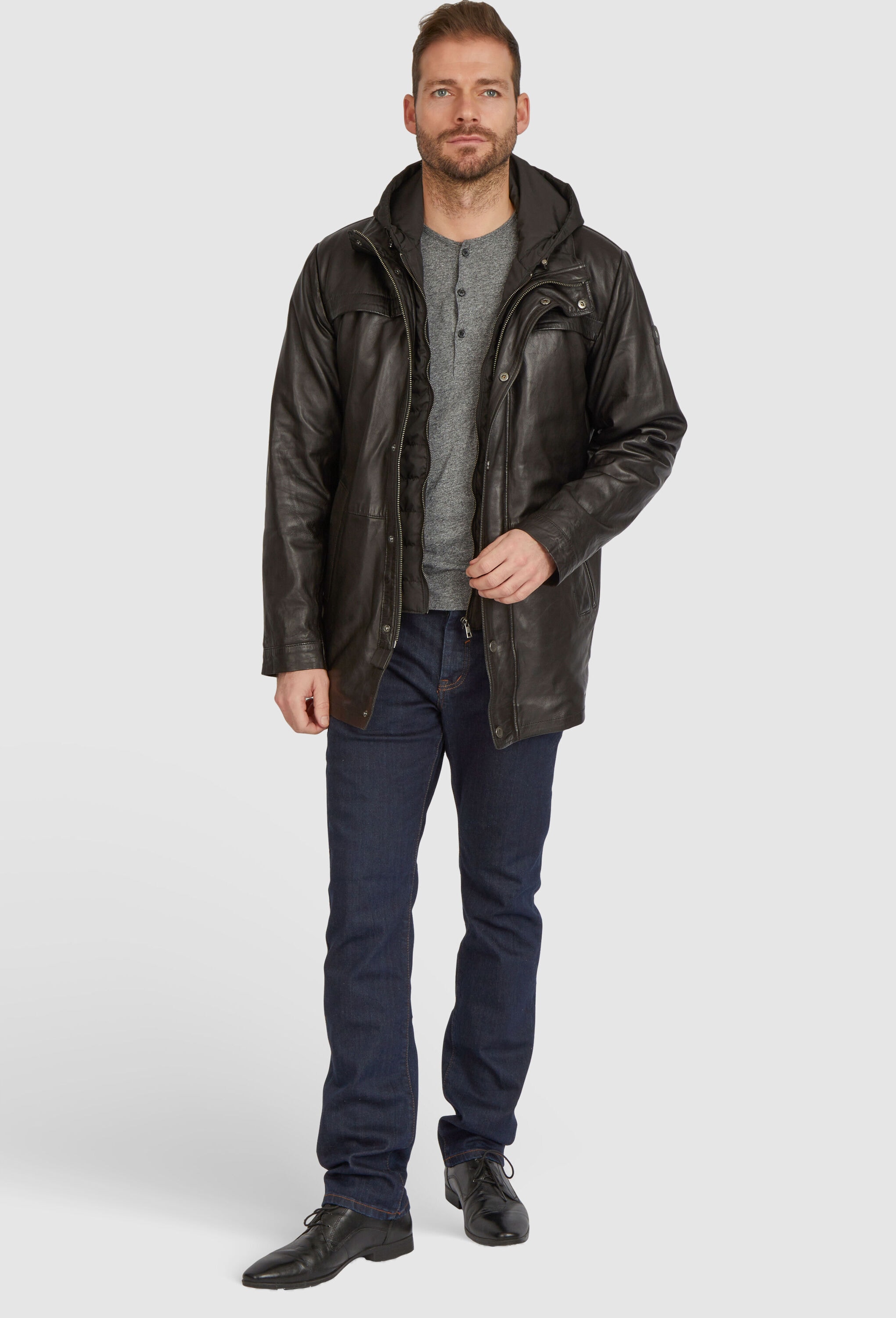 bugatti Blouson »BUVILIO« mit Kapuze mit Stehkragen und Kapuze