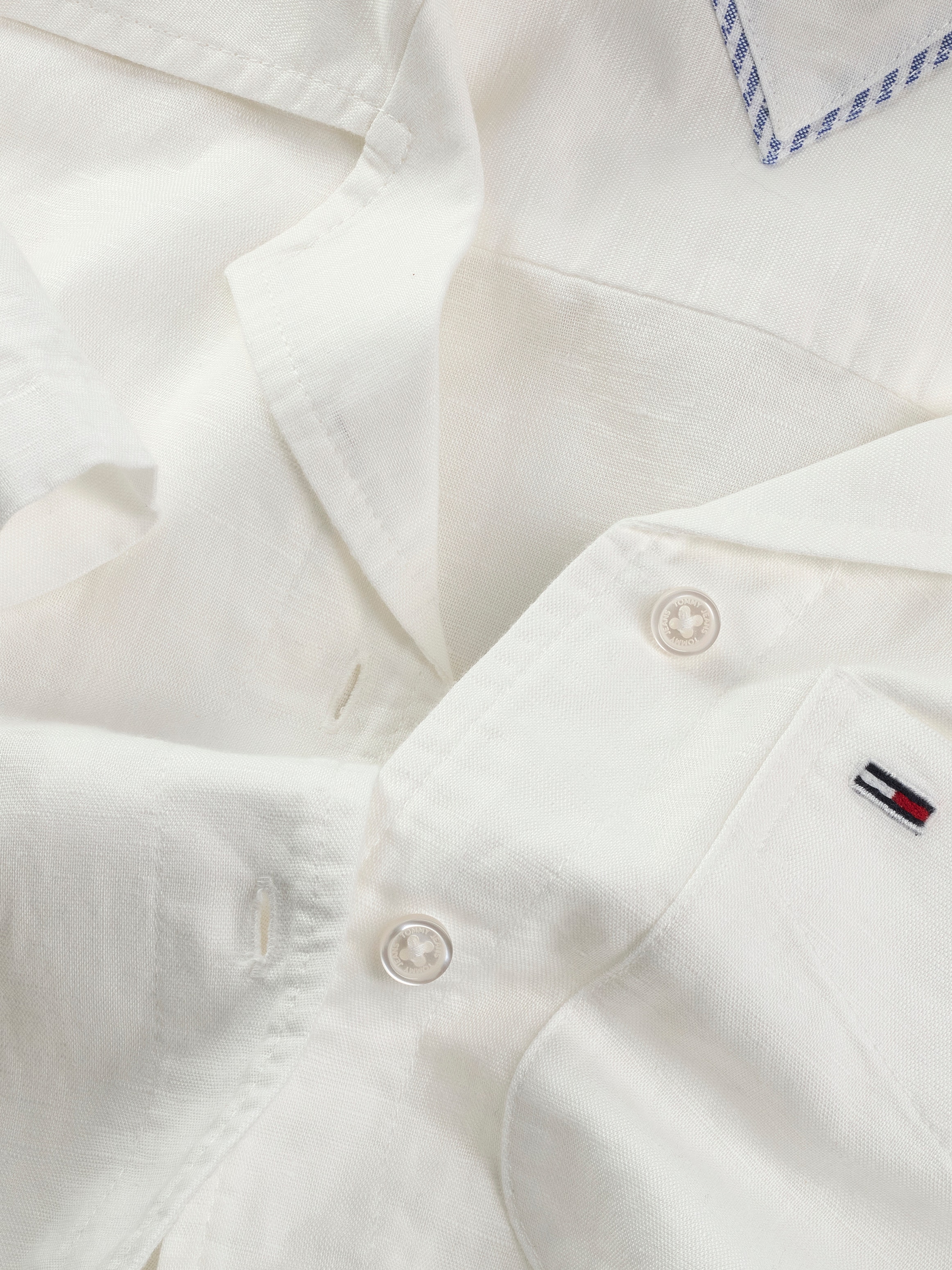 Tommy Jeans T-Shirt »TJW CRP LINEN SS SHIRT«, mit Brusttasche, Logostickerei