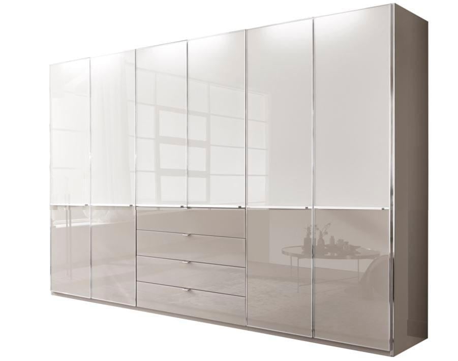 WIEMANN Kleiderschrank »Shanghai, luxuriöser Drehtürenschrank, Made in Germany, 2-farbig«, mit Glasfront, mehrere Breiten, Schubladen