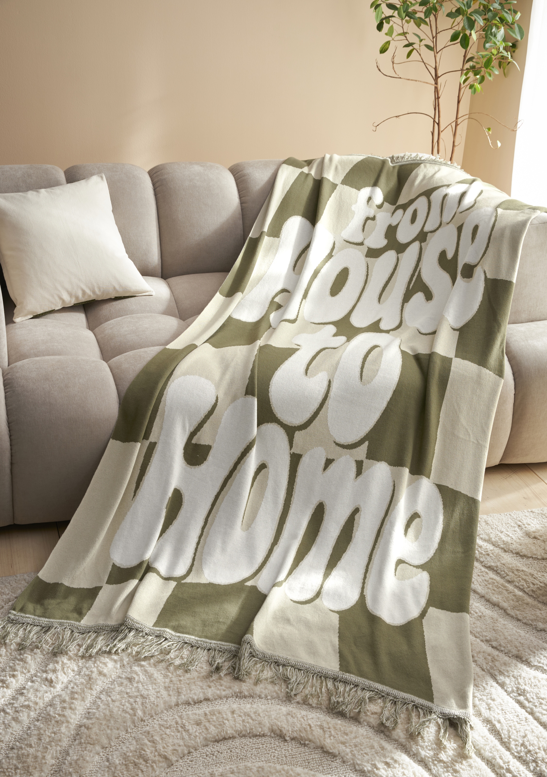 homsy by Ana Johnson Wohndecke »Lunira« Pflegeleicht, 100% Baumwolle, Edles Design, 200x150 cm