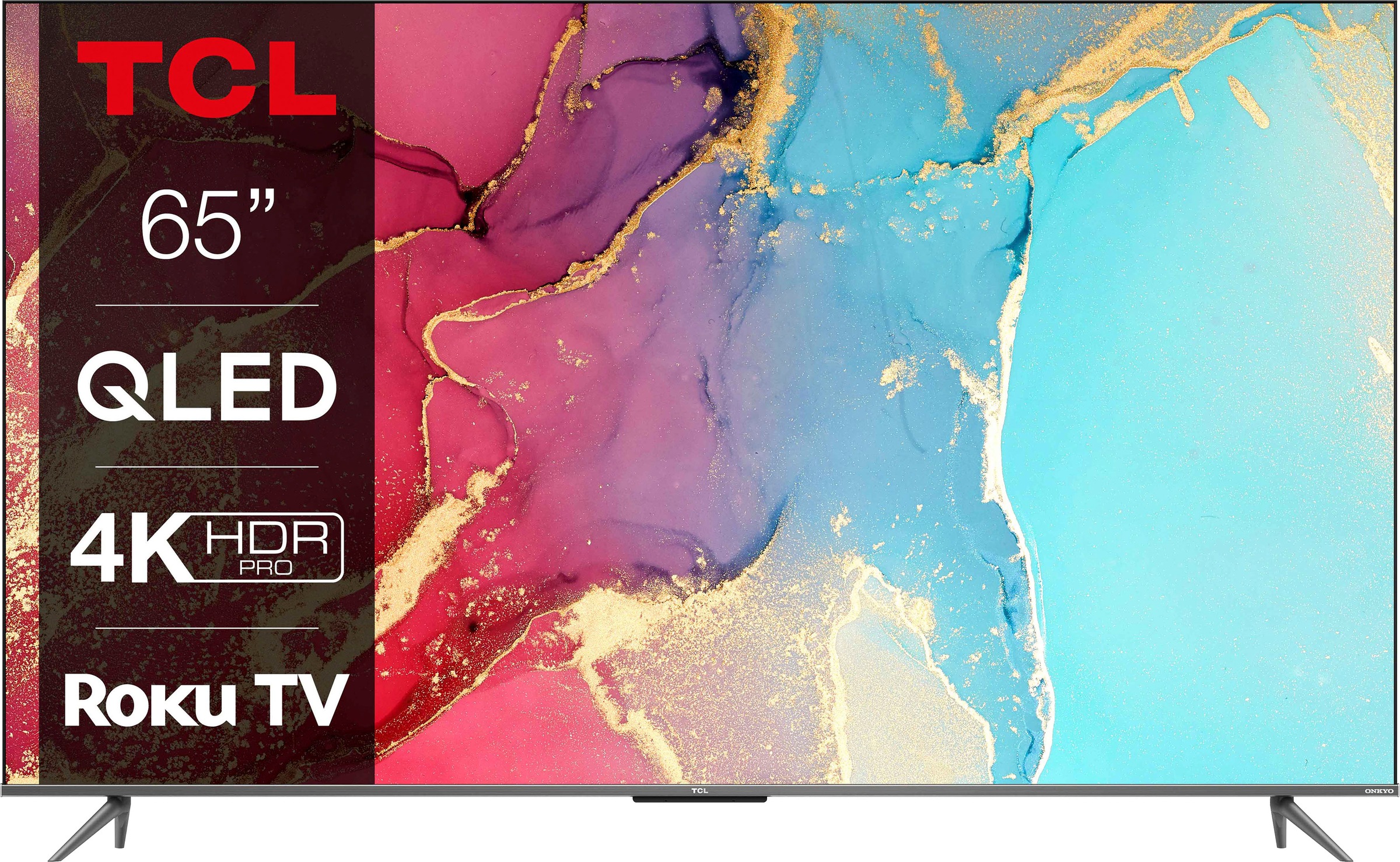 TCL QLED-Fernseher ONKYO Dolby Vision, cm/65 4K 164 Pro, HDR HDMI HDR10+, Ultra HD, | 2.1, Game »65RC630X1«, BAUR Master, Smart-TV, Sound Zoll