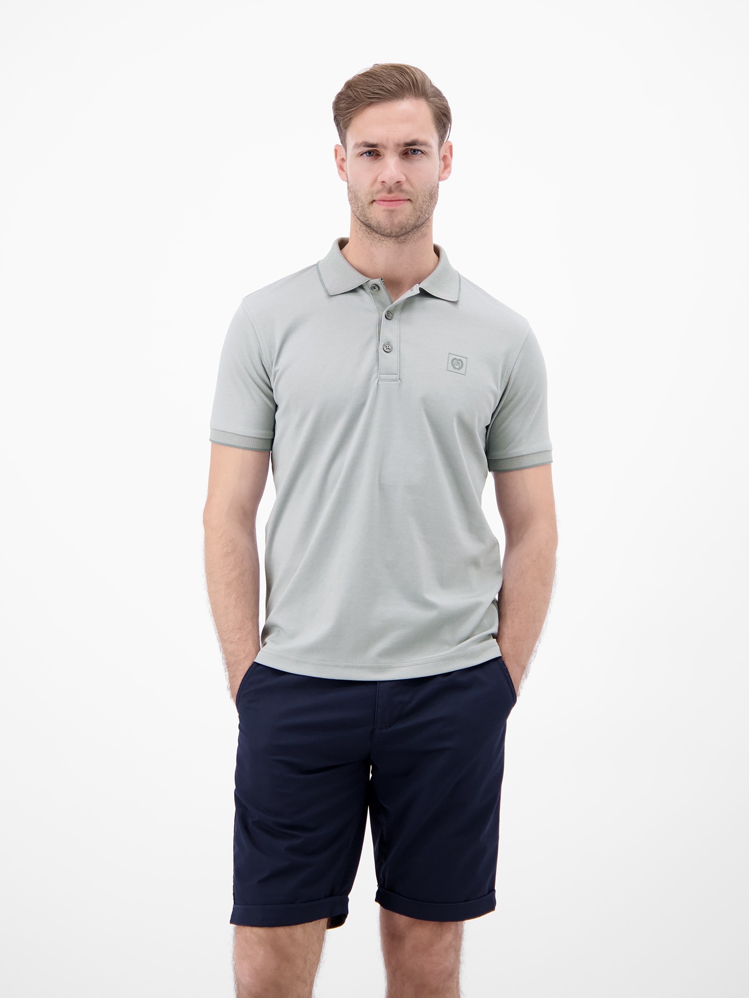 LERROS Poloshirt "Unifarbenes Poloshirt in Piqué-Qualität" Herren Polo Kurzarm, Kragen mit Knopfleiste, Pflegeleicht, Einfarbig