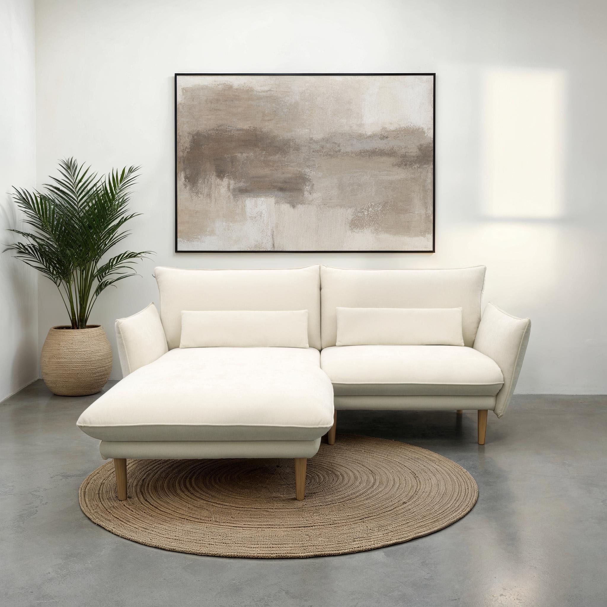 DOMO collection Ecksofa "Leuven kompakte Stellmaße, Breite 200 cm, schmale günstig online kaufen