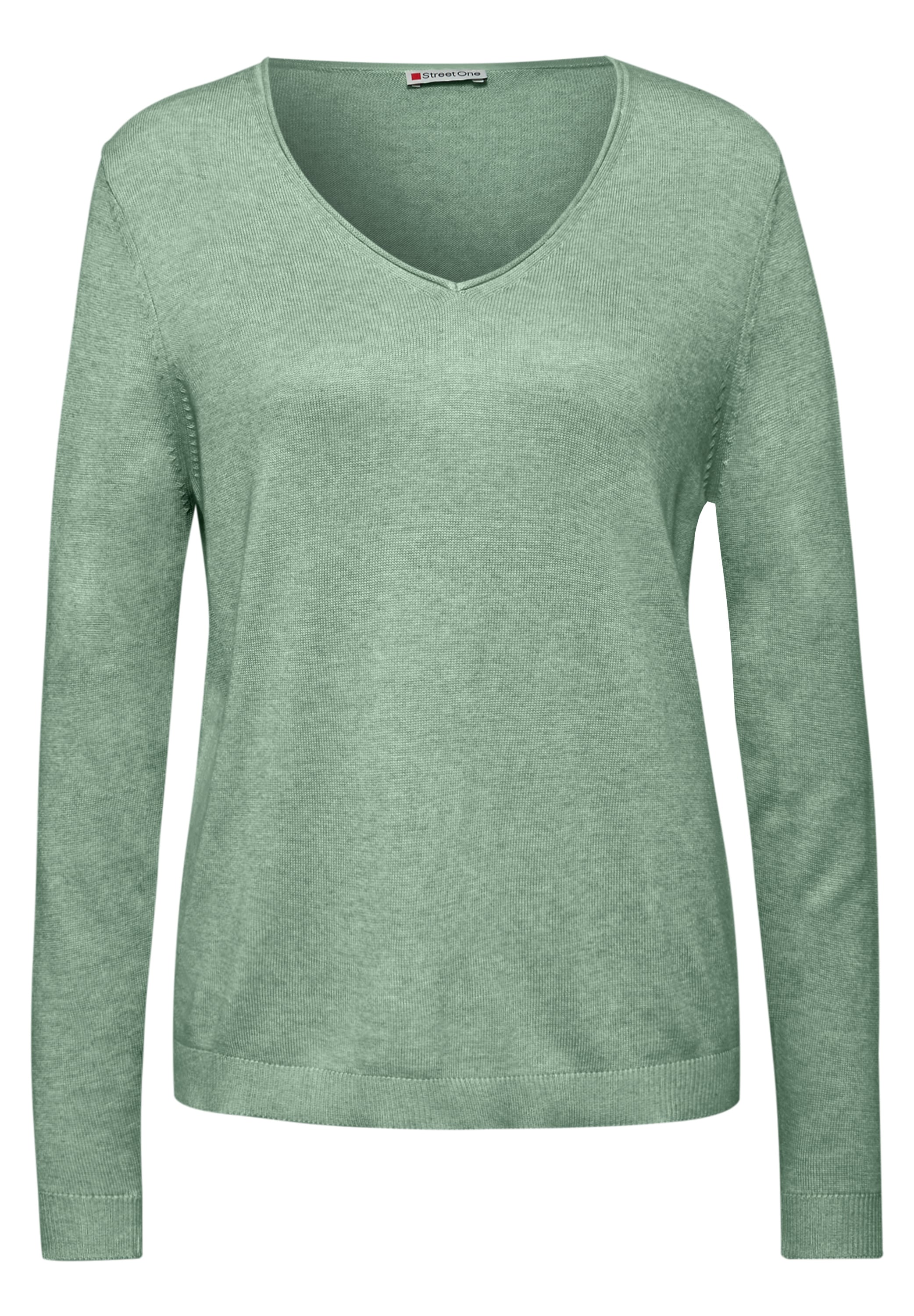 STREET ONE V-Ausschnitt-Pullover Feinstrick