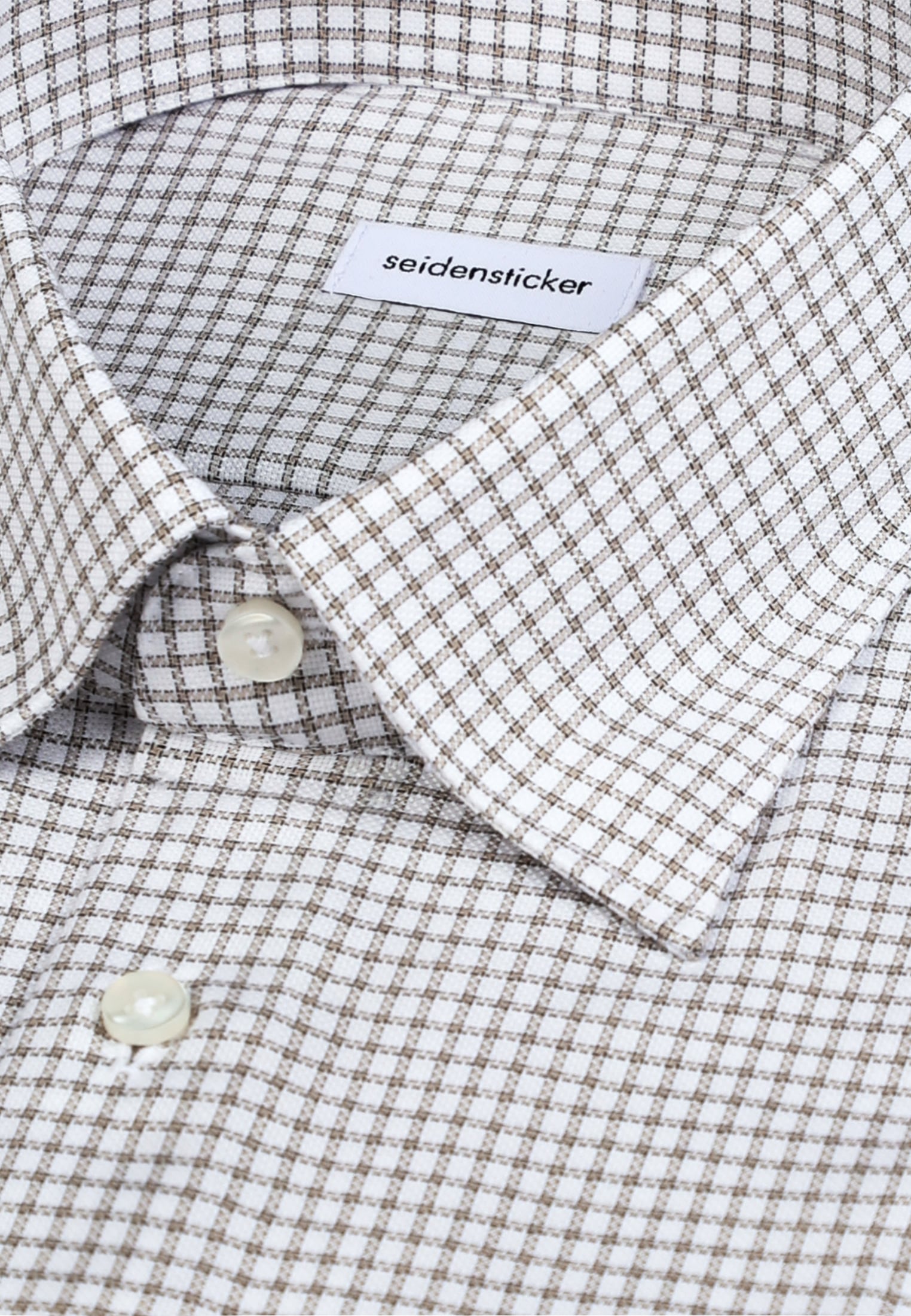 seidensticker Businesshemd »Schwarze Rose« Shaped 1/1 Covered-Button-Down-Kragen Karo