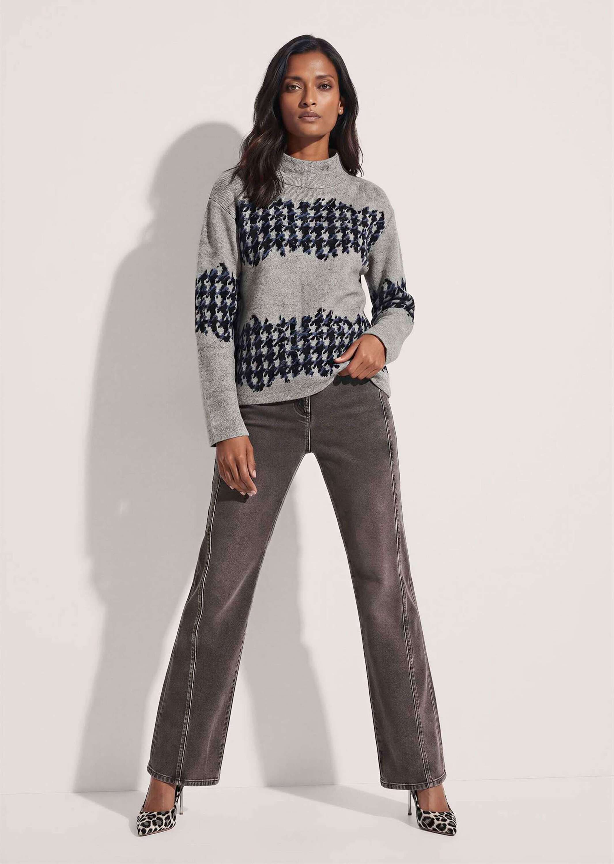 MADELEINE Langarmshirt »Shirt Jacquard-Sweatshirt mit Hahnentritt«