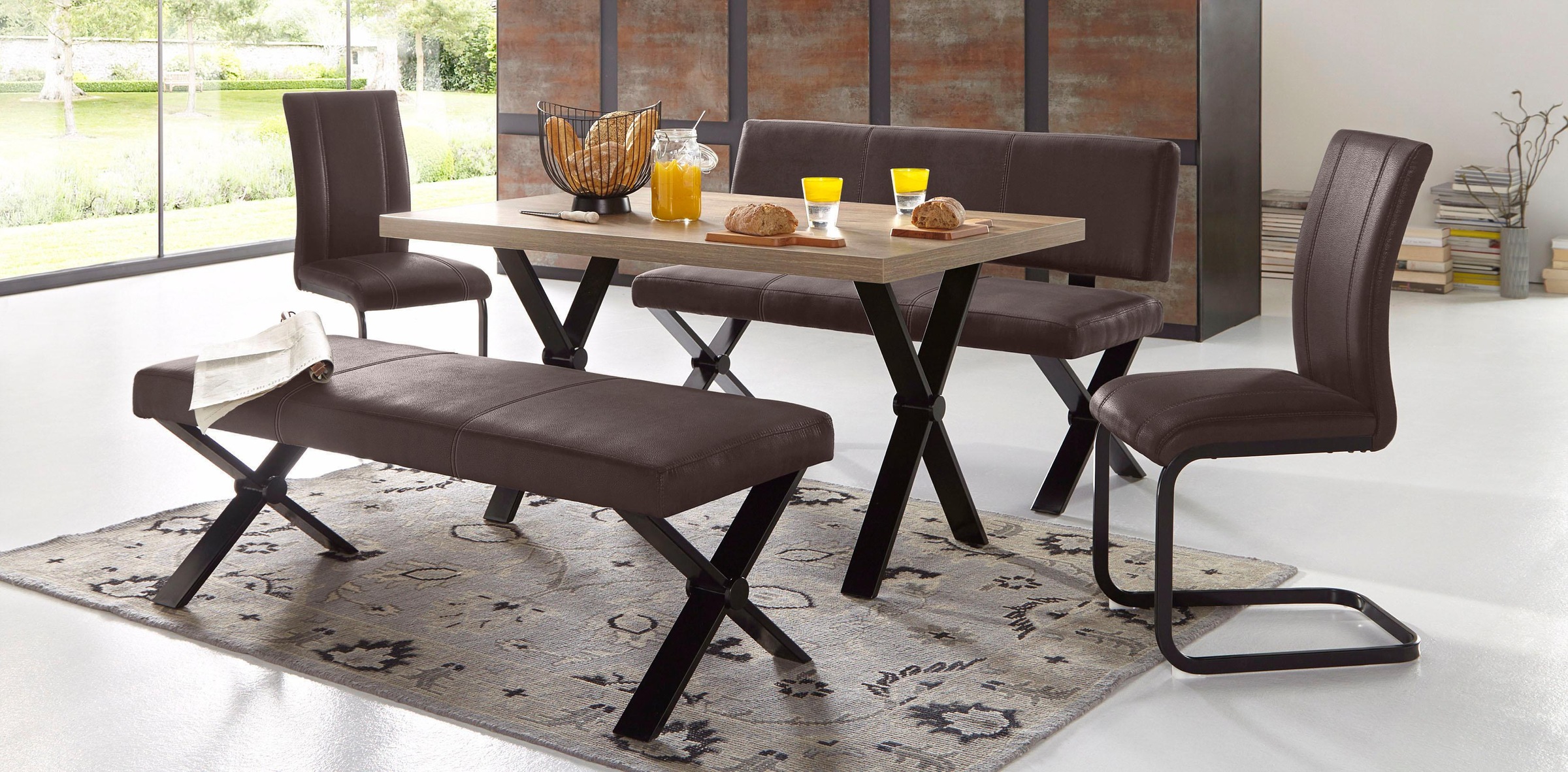 Homexperts Sitzbank »Colt«, Breite 140 oder 160 cm, Microfaserbezug in Vintage-Optik